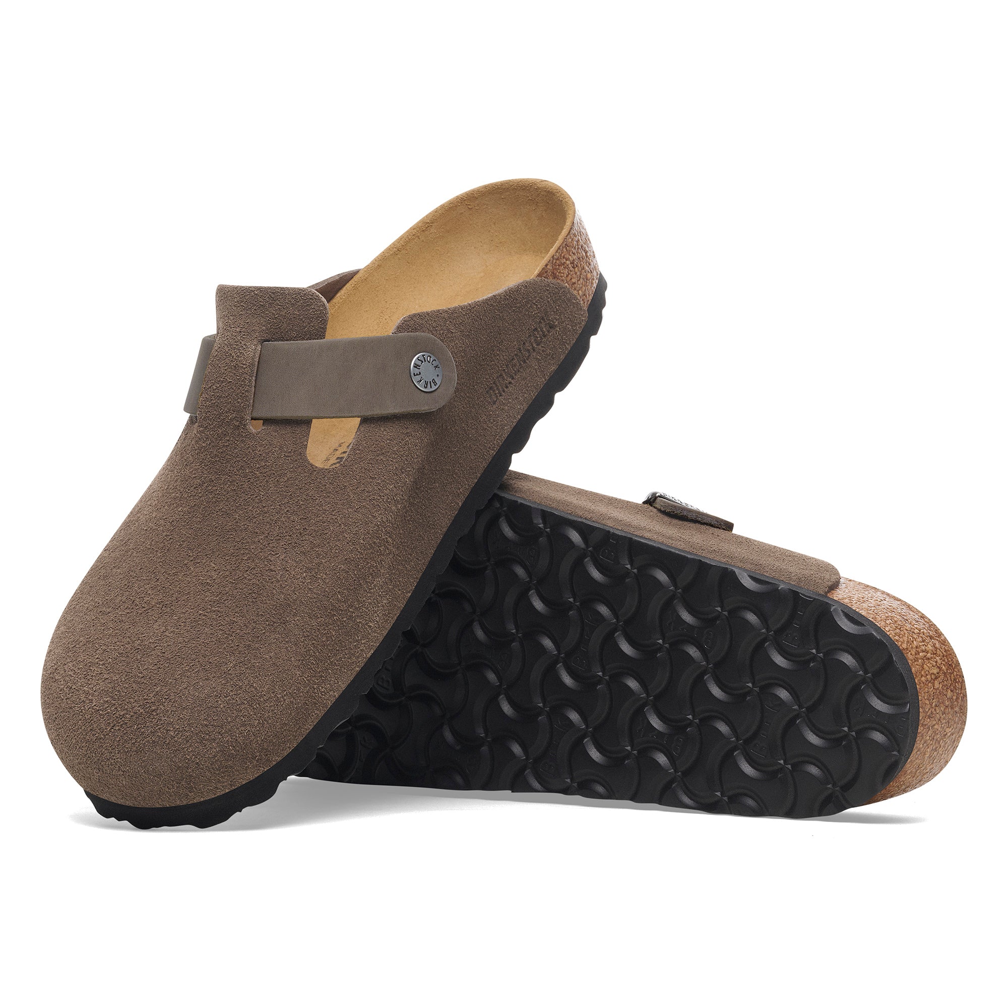 Birkenstock Boston concrete gray suede/oiled leather