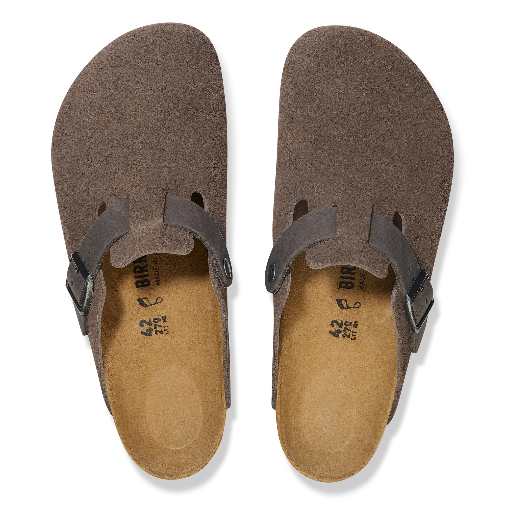 Birkenstock Boston concrete gray suede/oiled leather