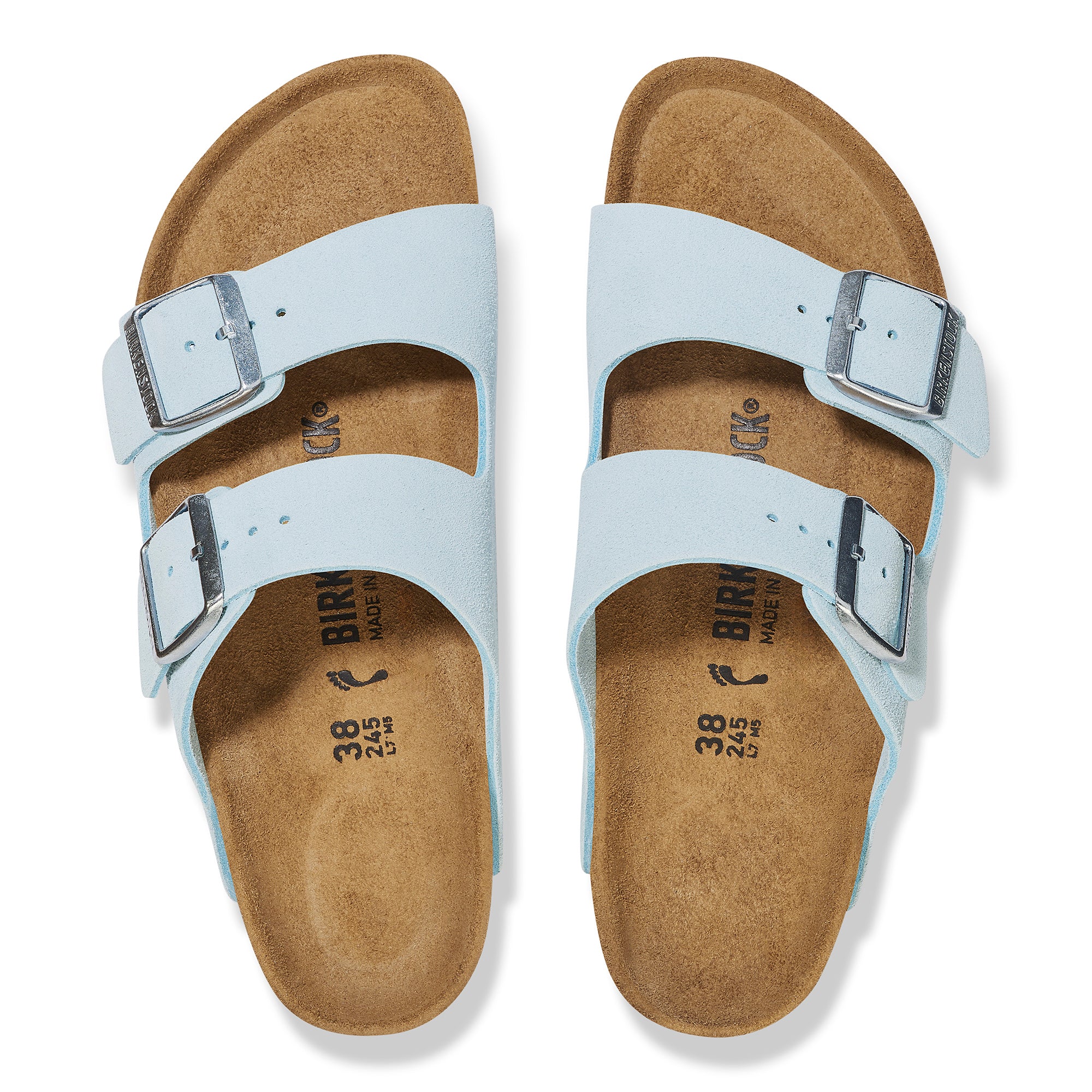 Birkenstock Arizona baby blue suede