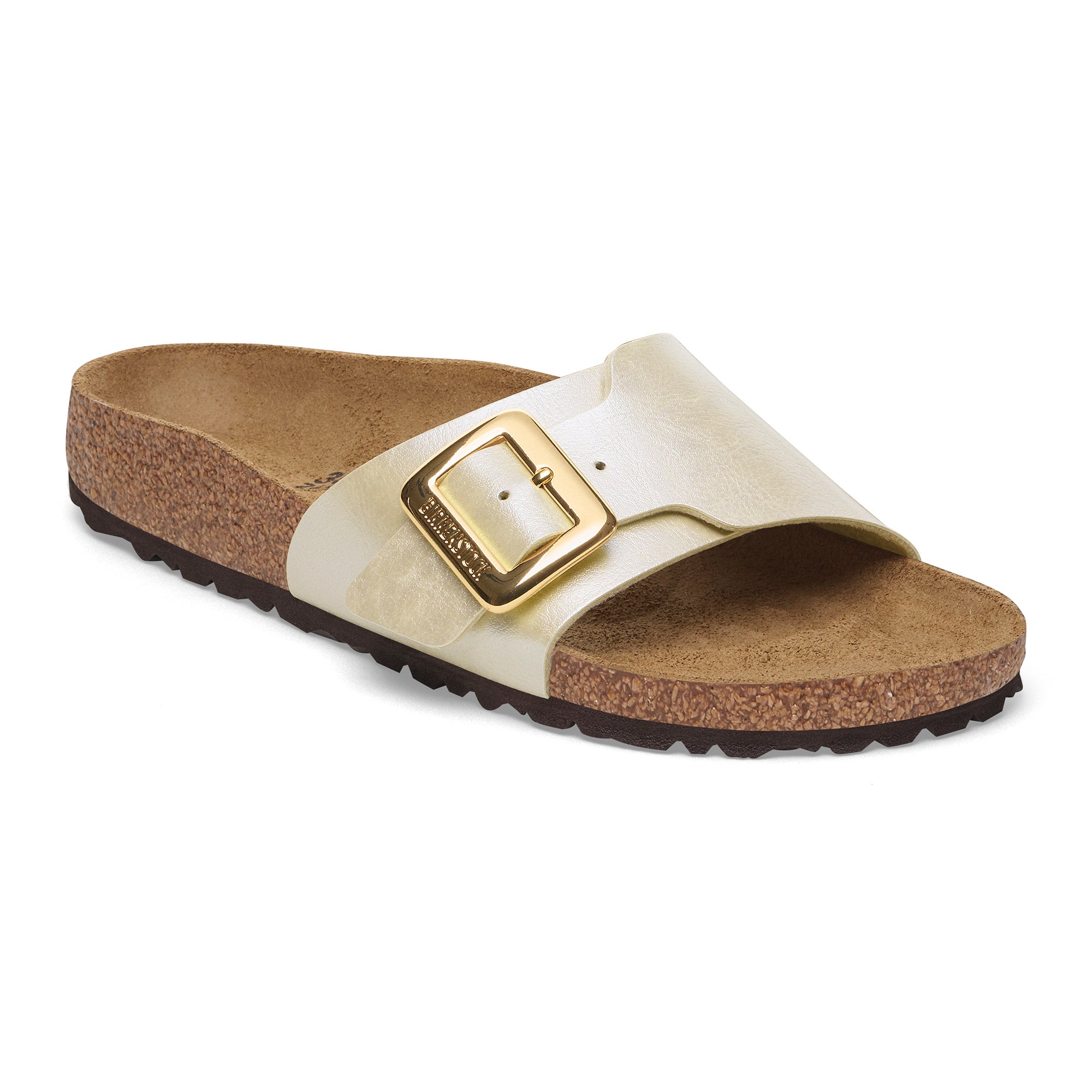 Birkenstock Catalina Luxe Buckle graceful pearl white Birko-Flor