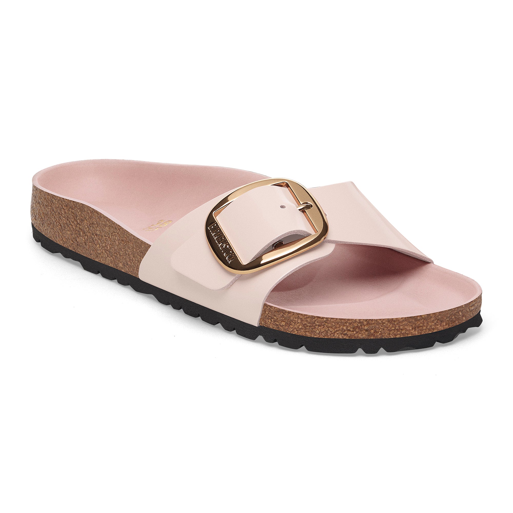 Birkenstock Madrid Big Buckle high shine light rose leather