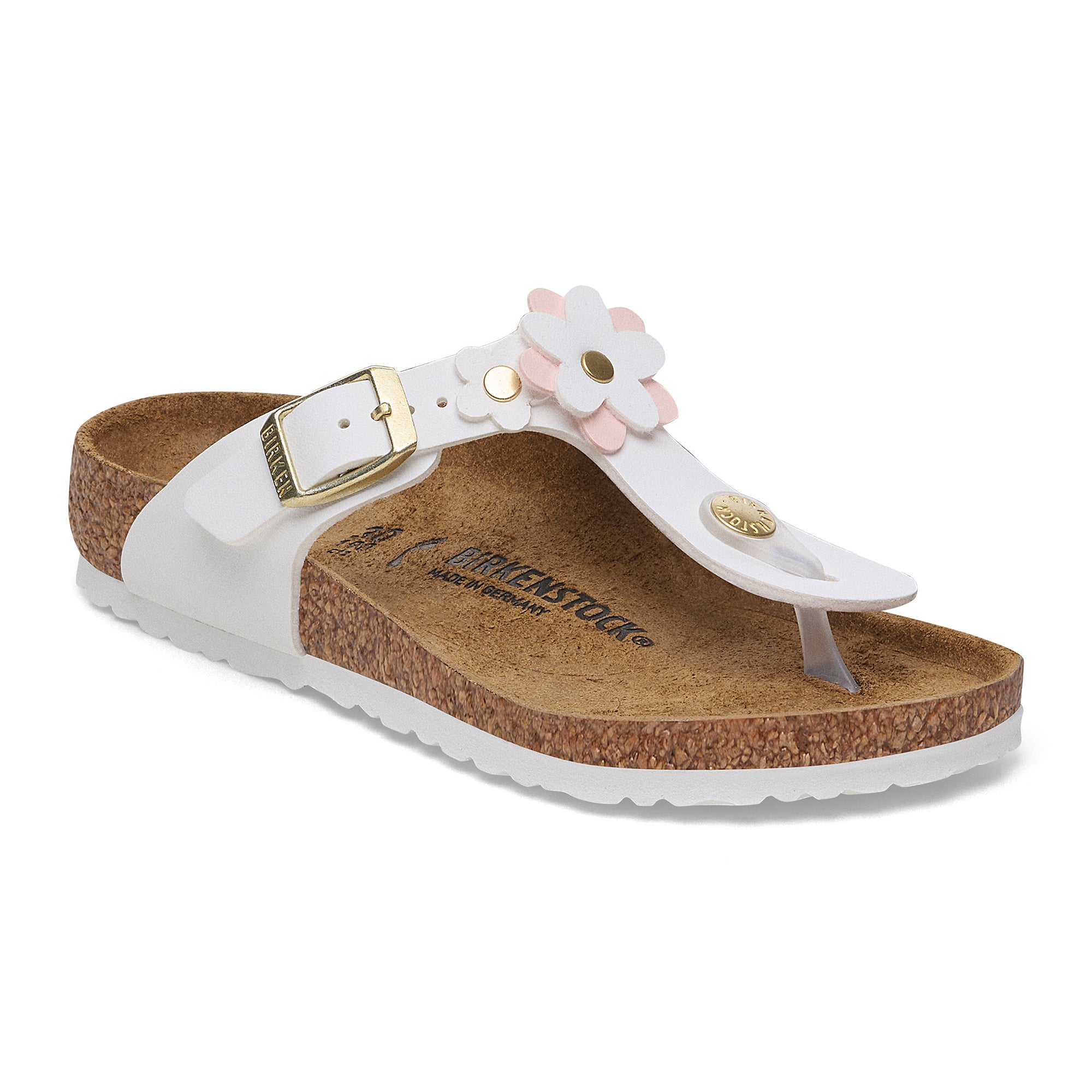 Birkenstock Kids Gizeh Flowers white Birko-Flor