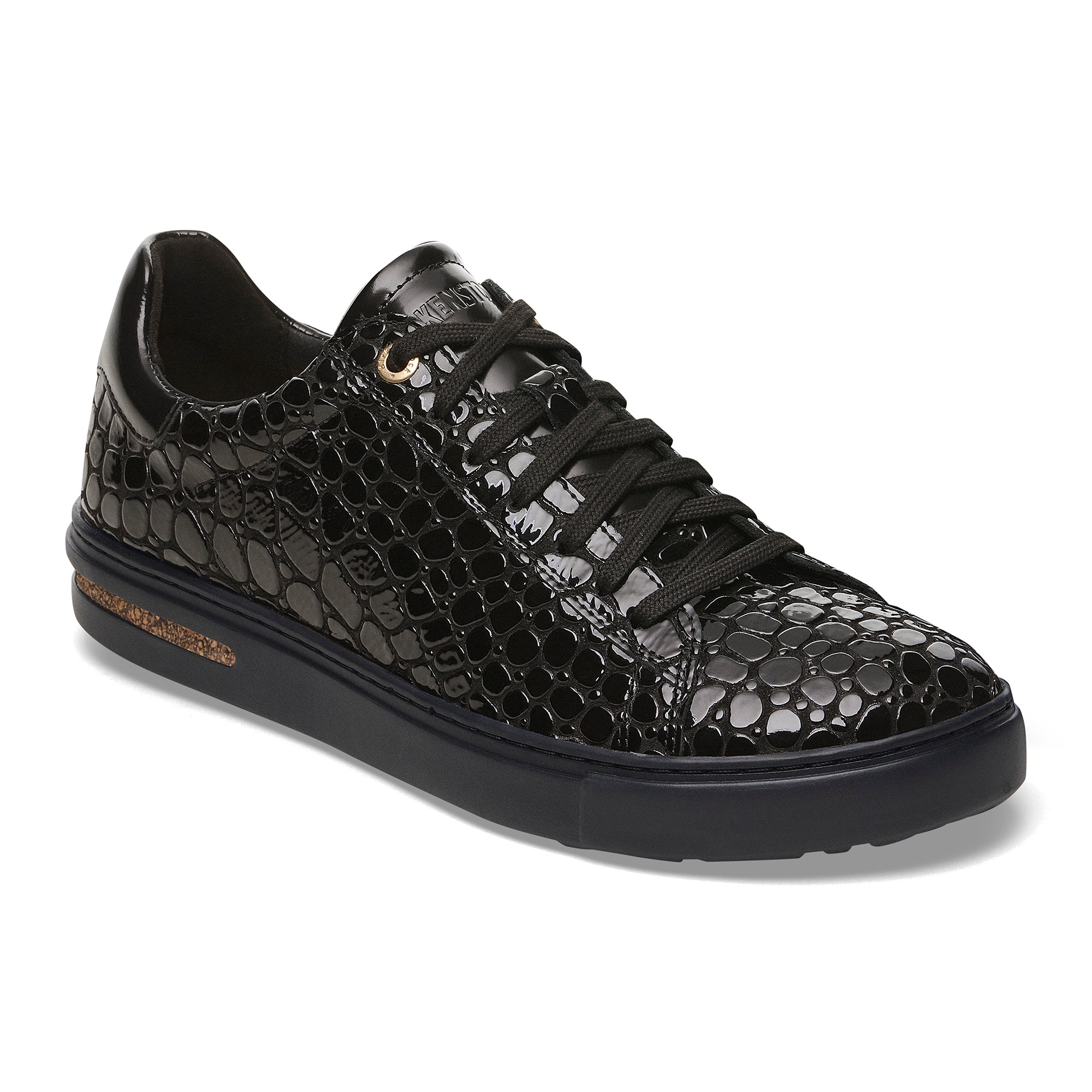Birkenstock Bend Low crocodile embossed black leather