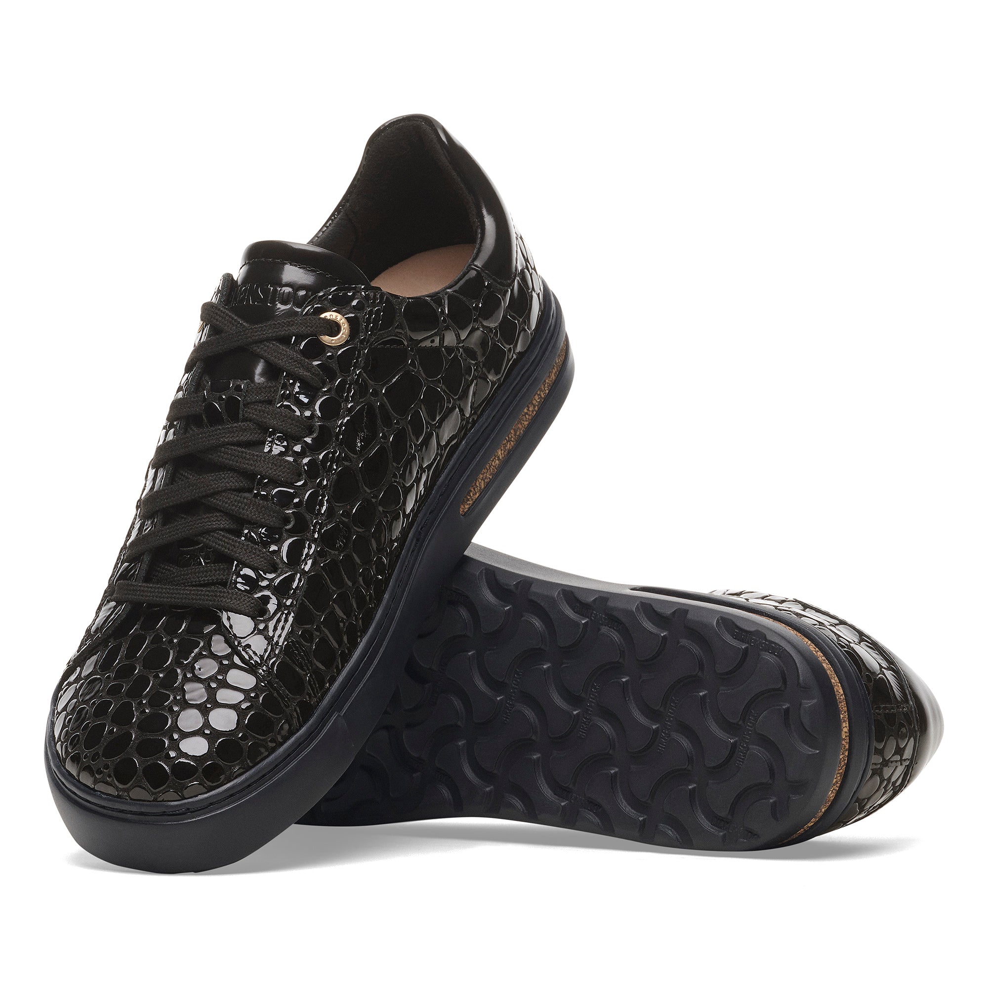 Birkenstock Bend Low crocodile embossed black leather