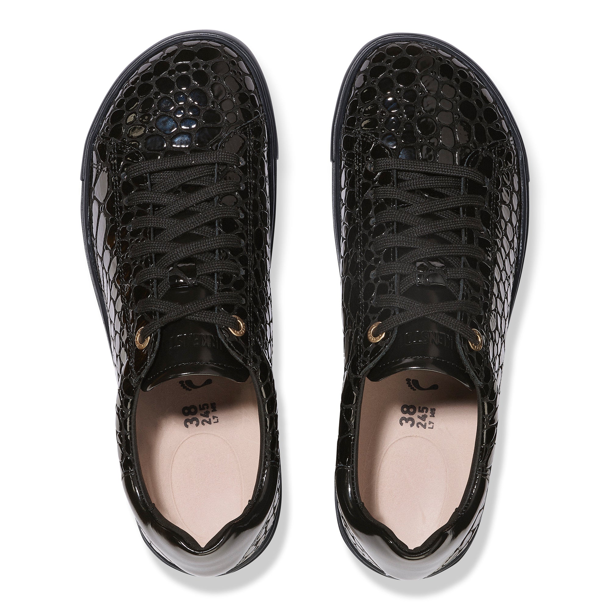 Birkenstock Bend Low crocodile embossed black leather