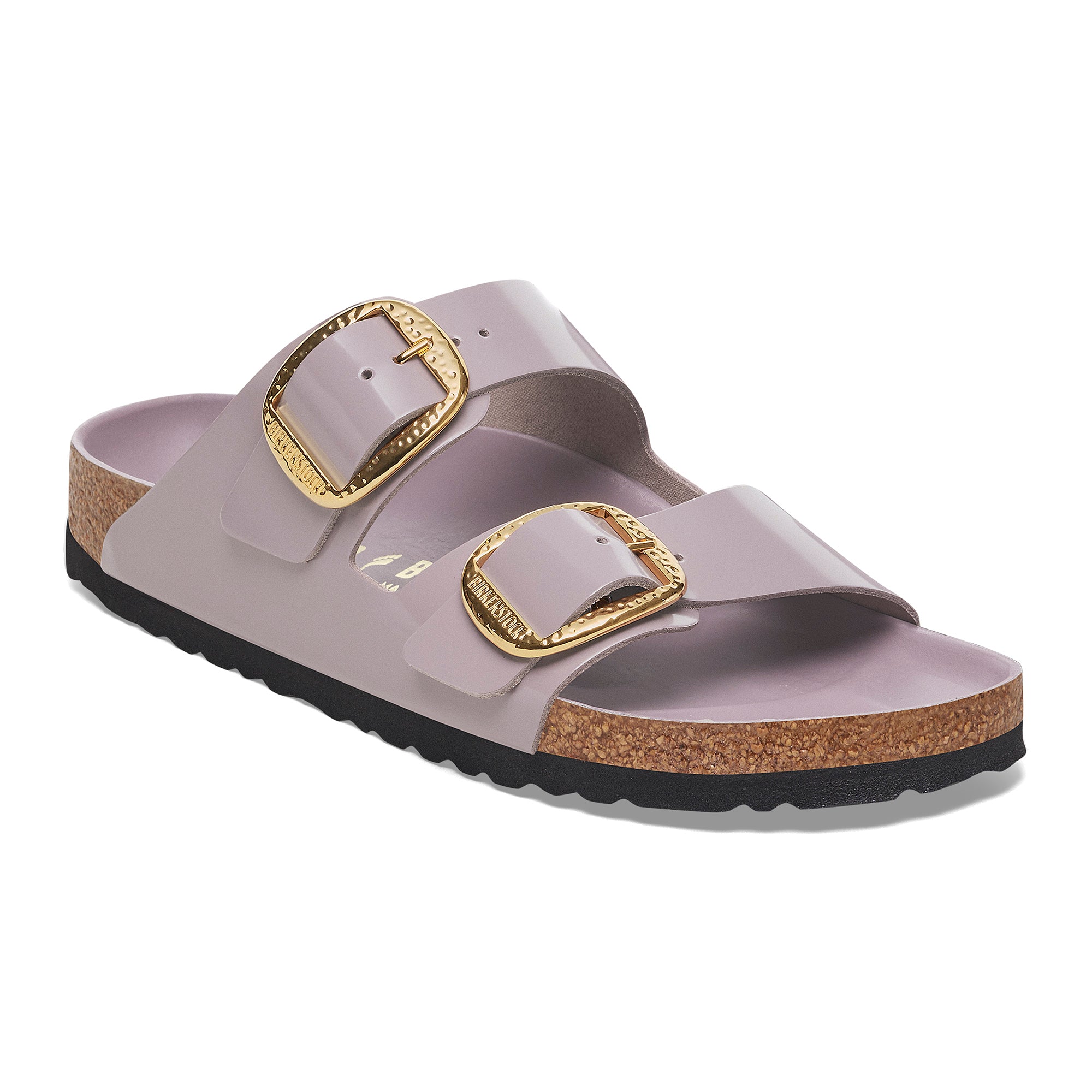 Birkenstock Arizona Hammered Big Buckle high shine faded purple leather