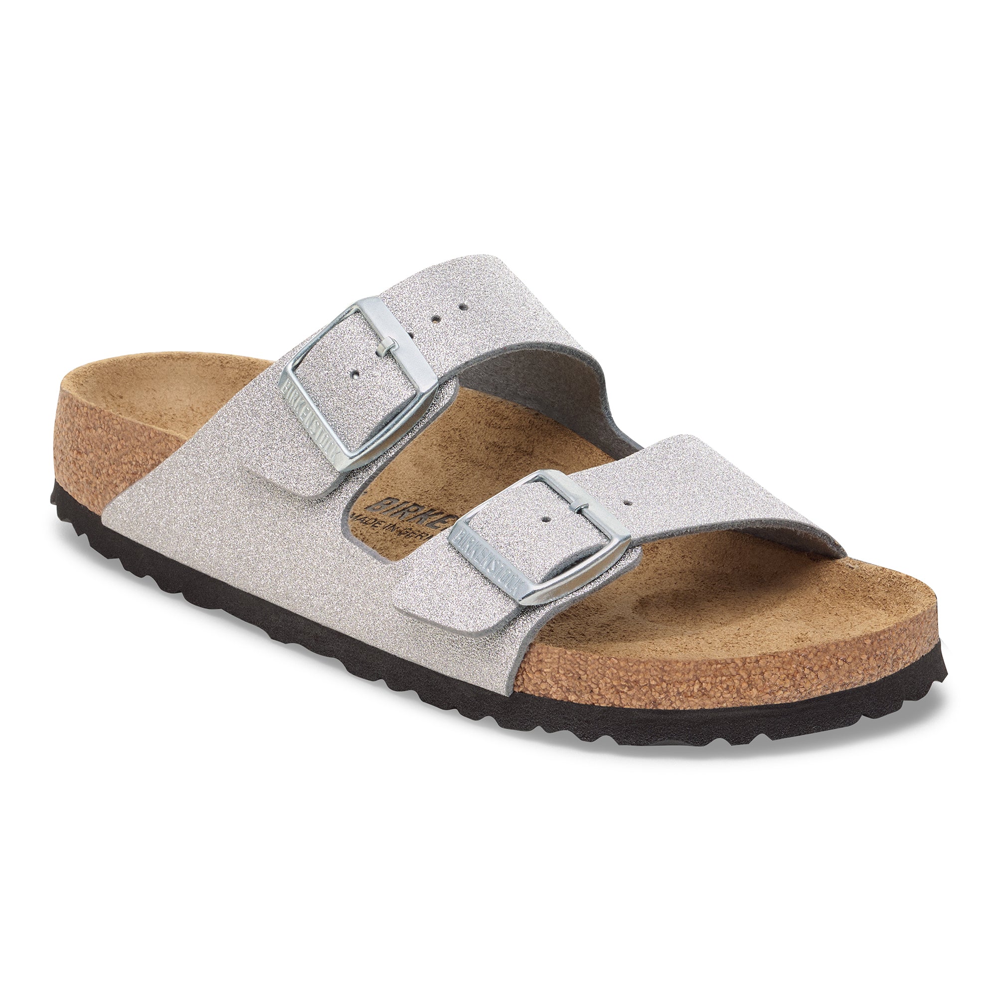 Birkenstock Arizona shiny glitter silver Birko-Flor