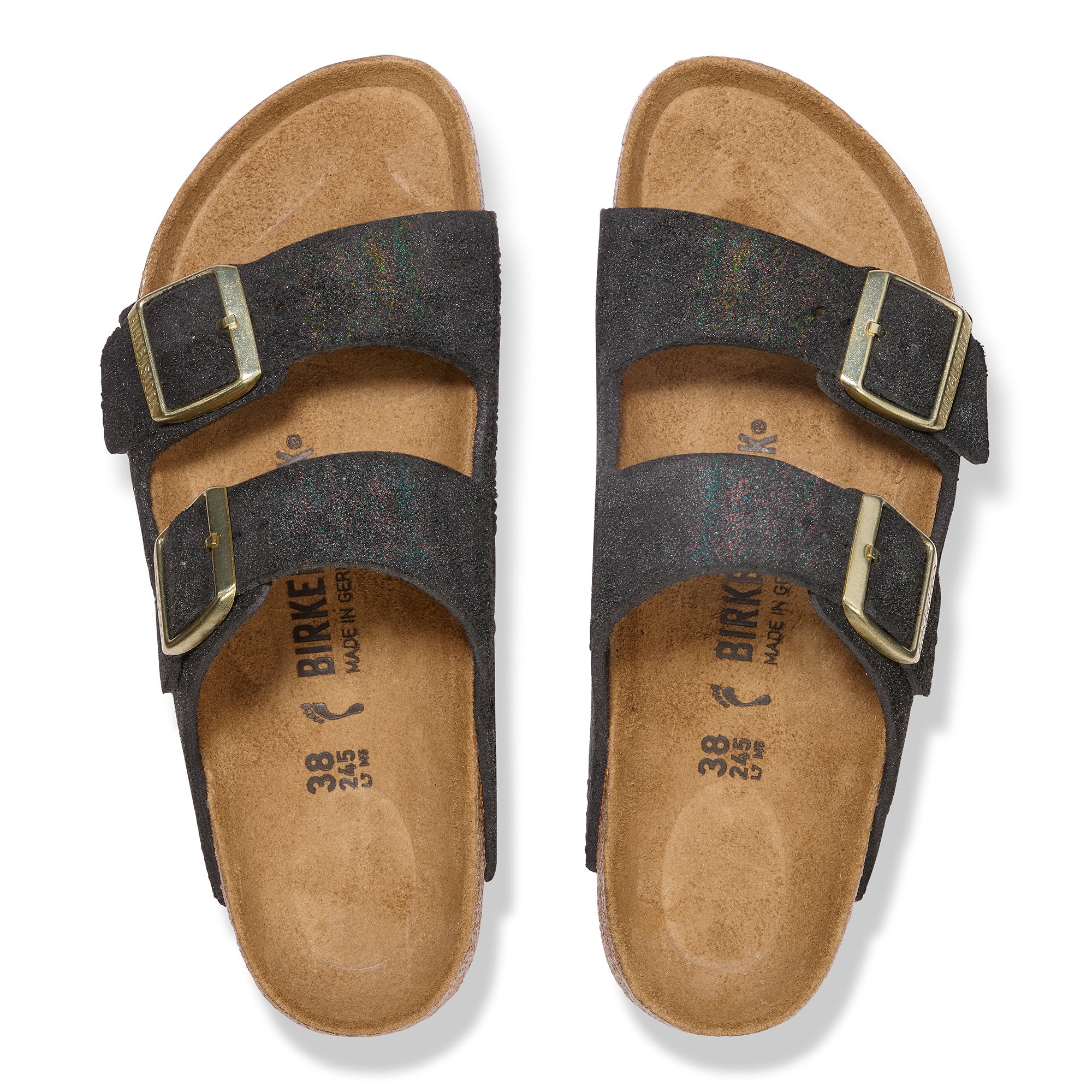 Birkenstock Arizona shimmering black suede