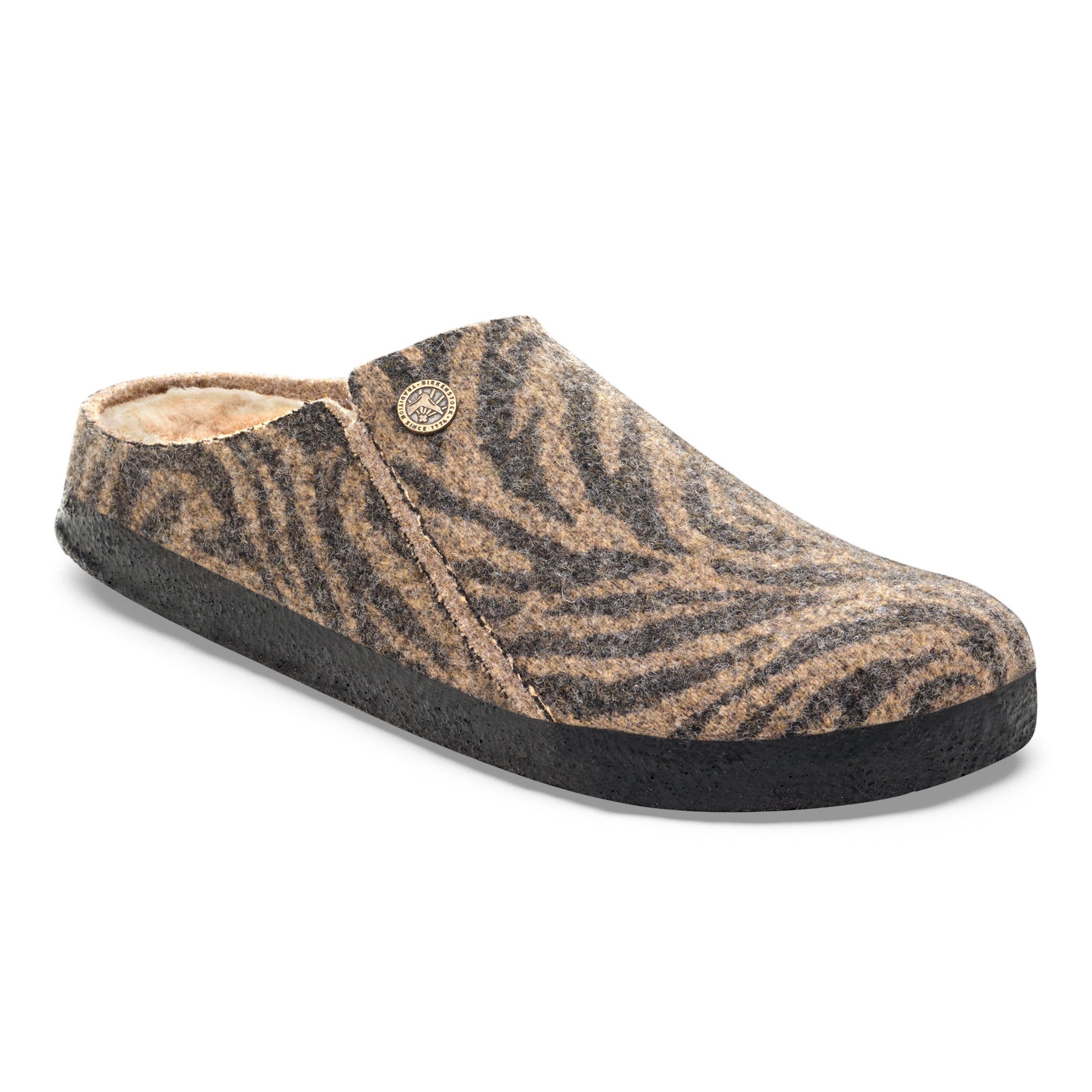 Birkenstock Zermatt Shearling zebra toffee wool/natural shearling