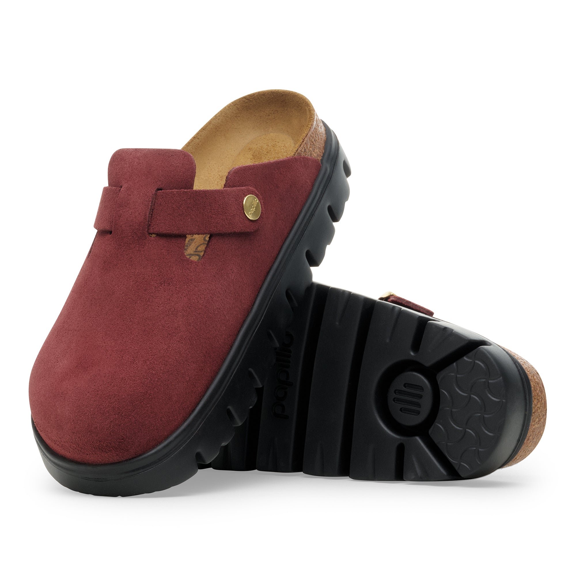 Papillio Boston Chunky zinfandel suede by Birkenstock