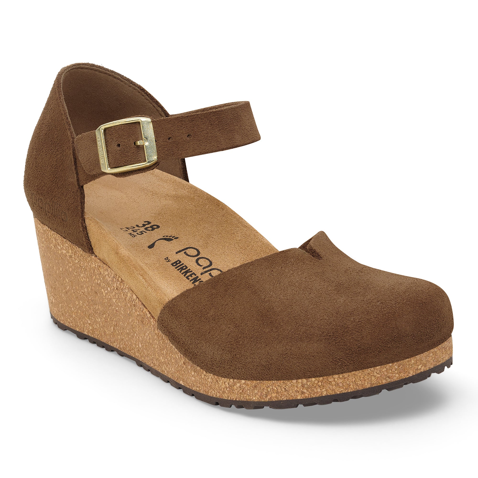 Papillio Mary dark tea suede by Birkenstock