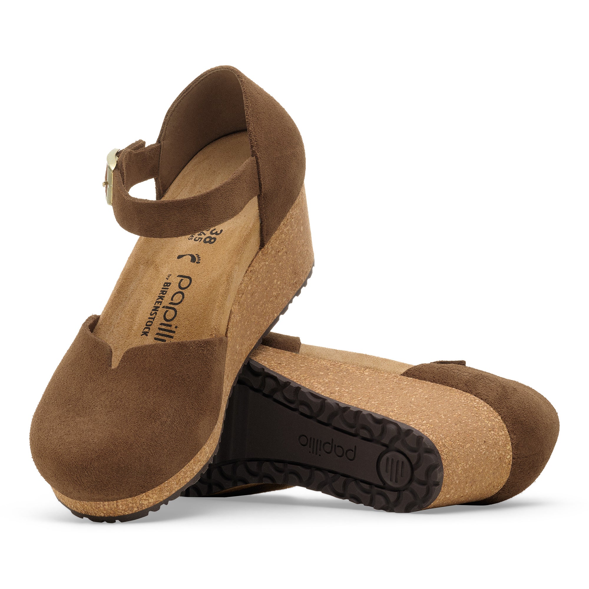 Papillio Mary dark tea suede by Birkenstock