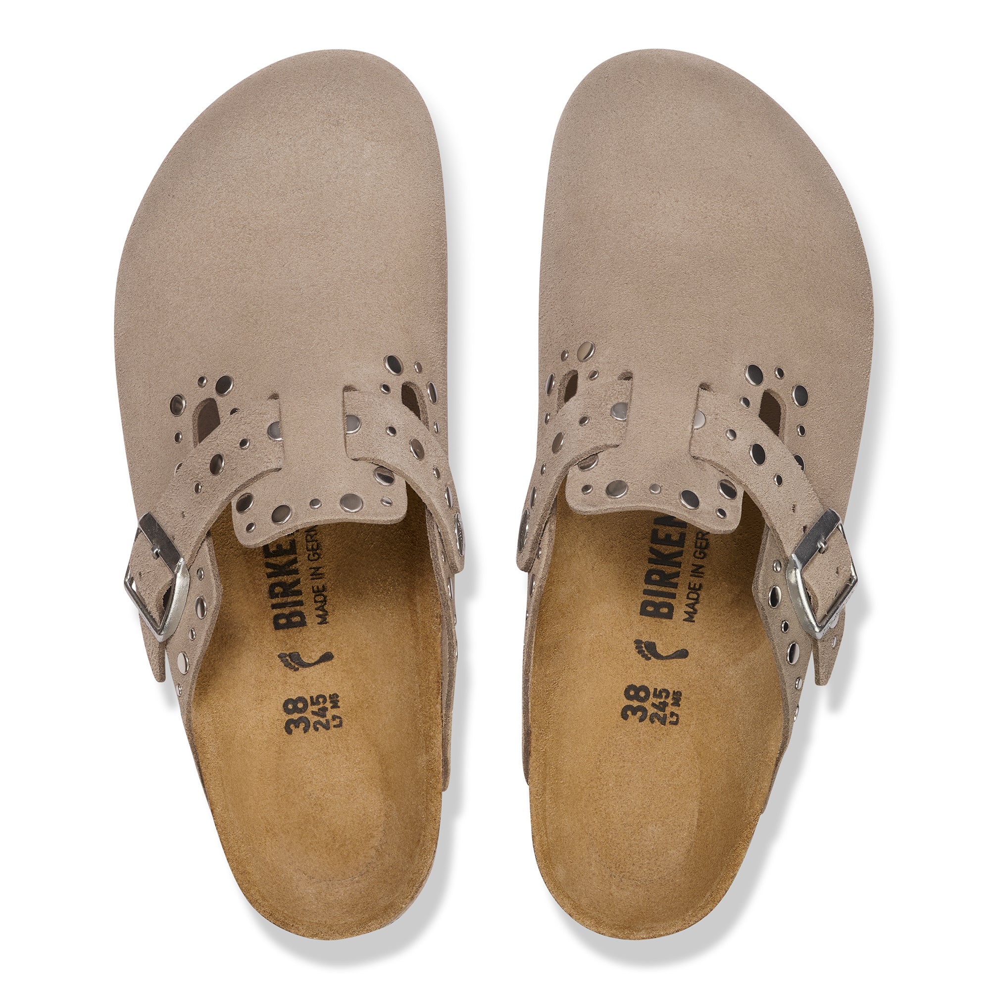 Birkenstock Boston Rivets taupe suede