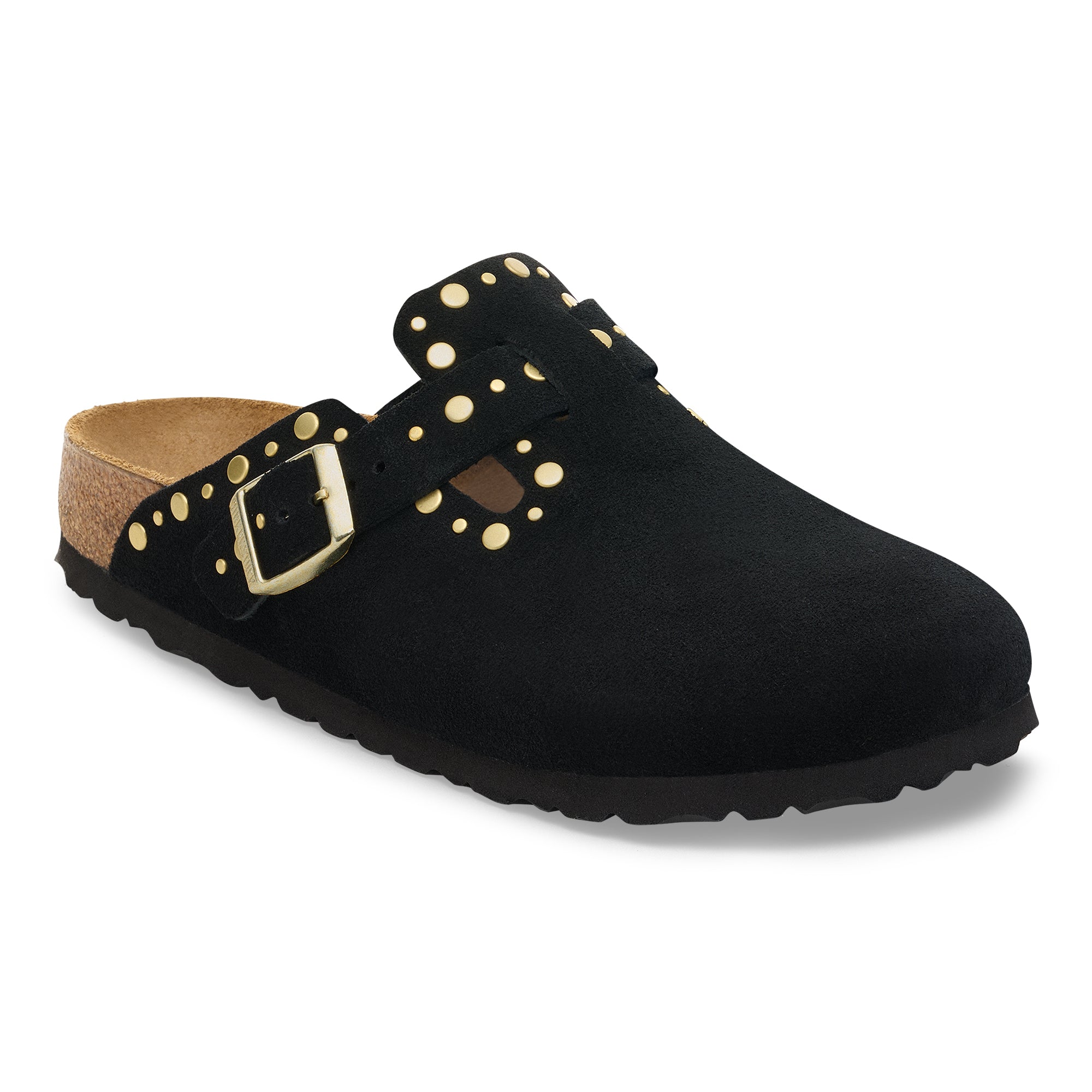 Birkenstock Boston Rivets black suede