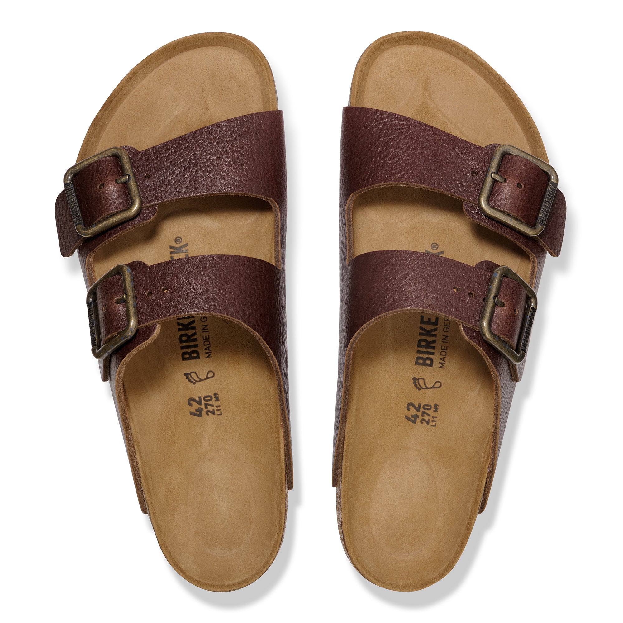 Birkenstock Arizona Wire Buckle vintage wood roast leather