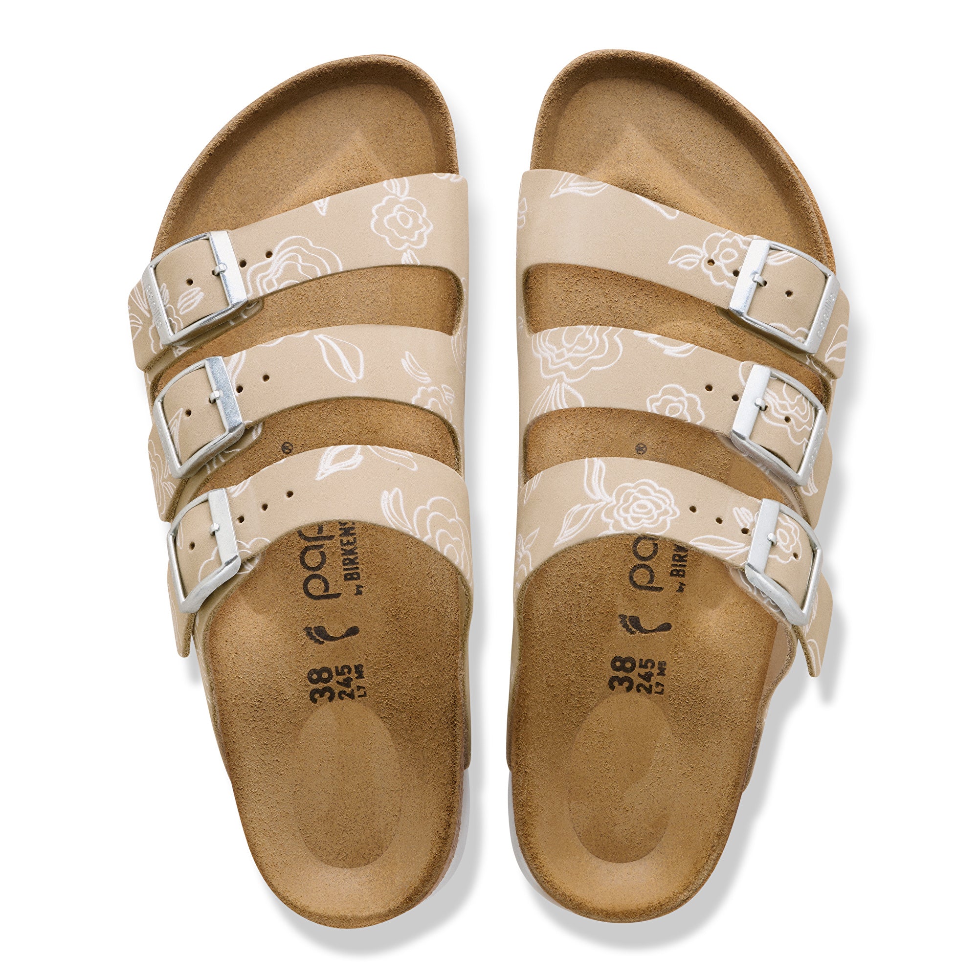 Papillio Florida Platform flower print oyster nubuck by Birkenstock