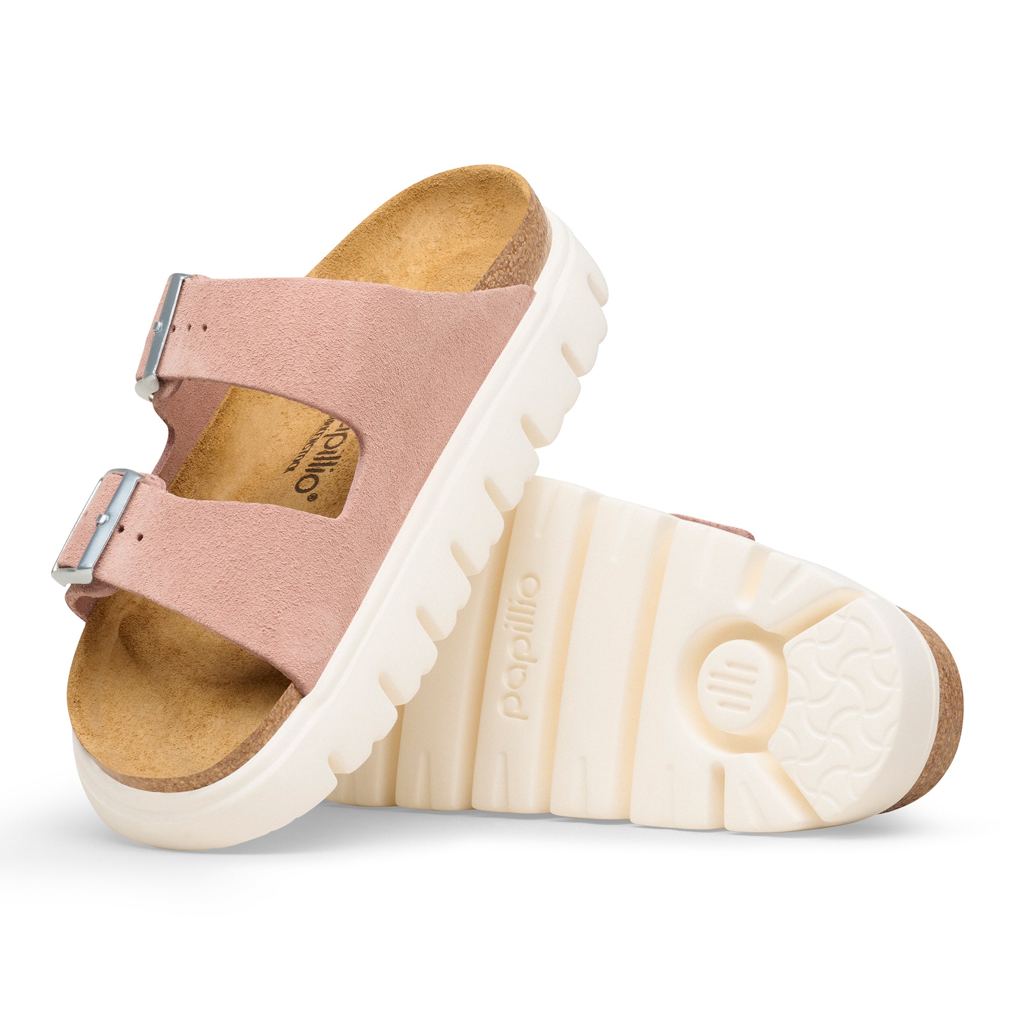 Papillio Arizona Chunky pink clay suede by Birkenstock