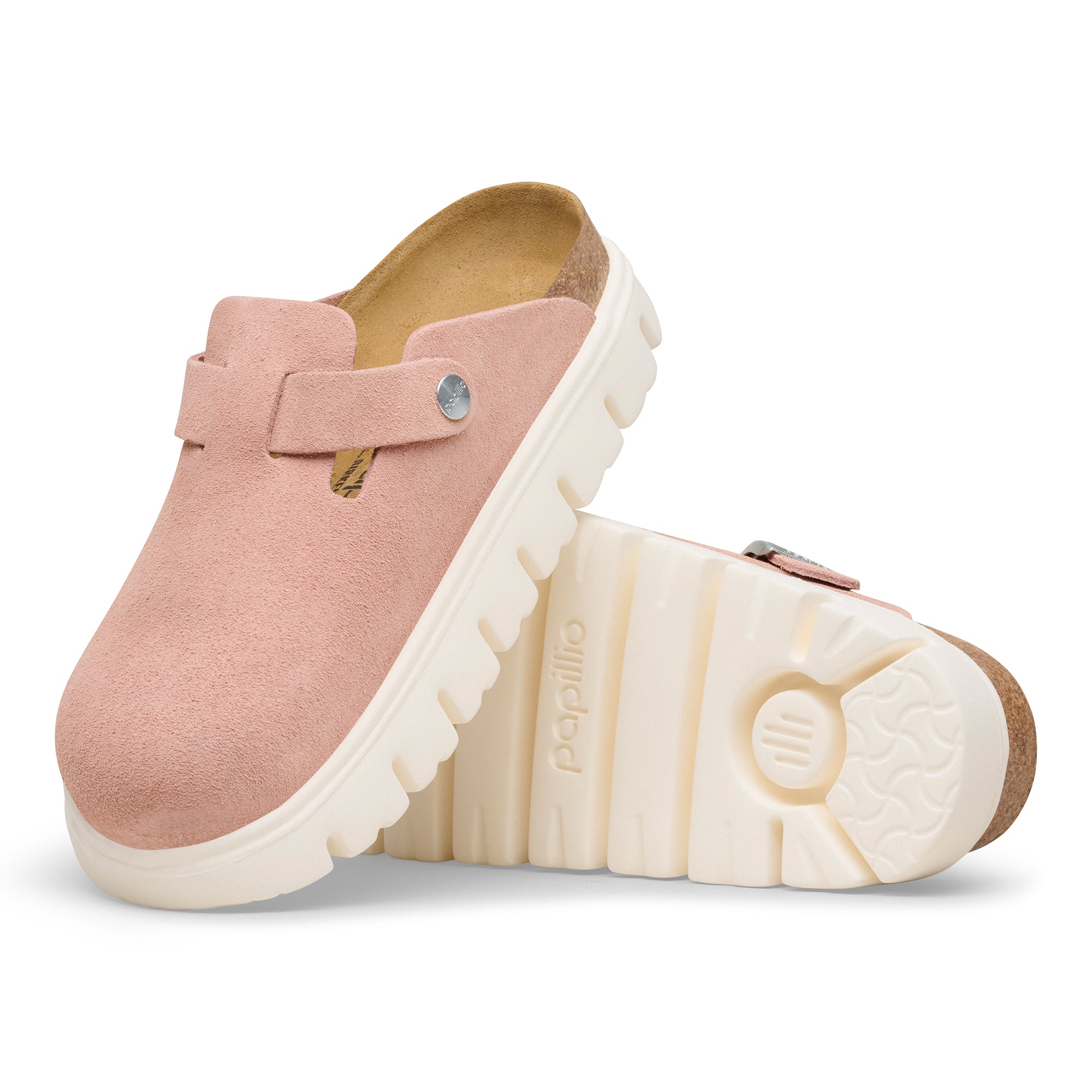 Papillio Boston Chunky pink clay suede by Birkenstock