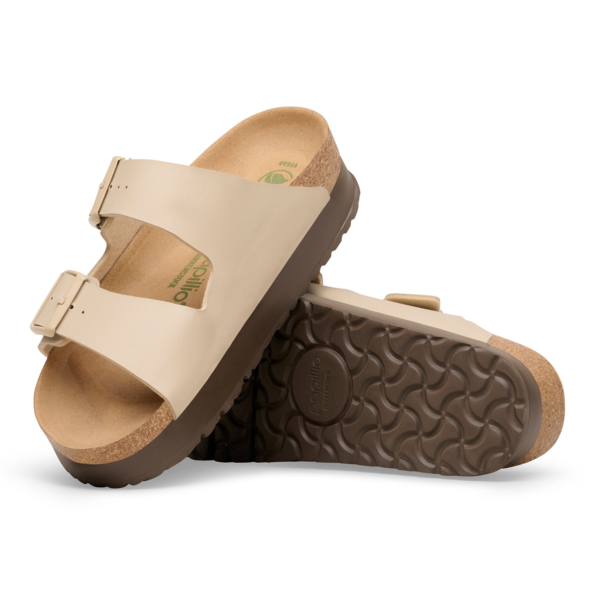Papillio Arizona Platform Vegan sandcastle Birko-Flor by Birkenstock