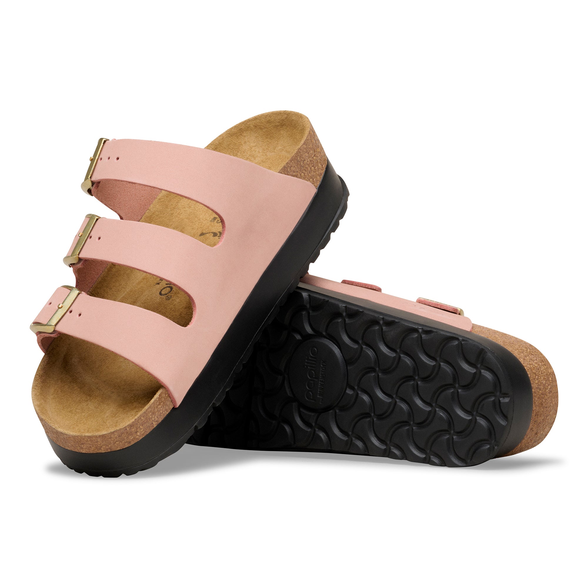 Papillio Florida Platform pink clay nubuck by Birkenstock