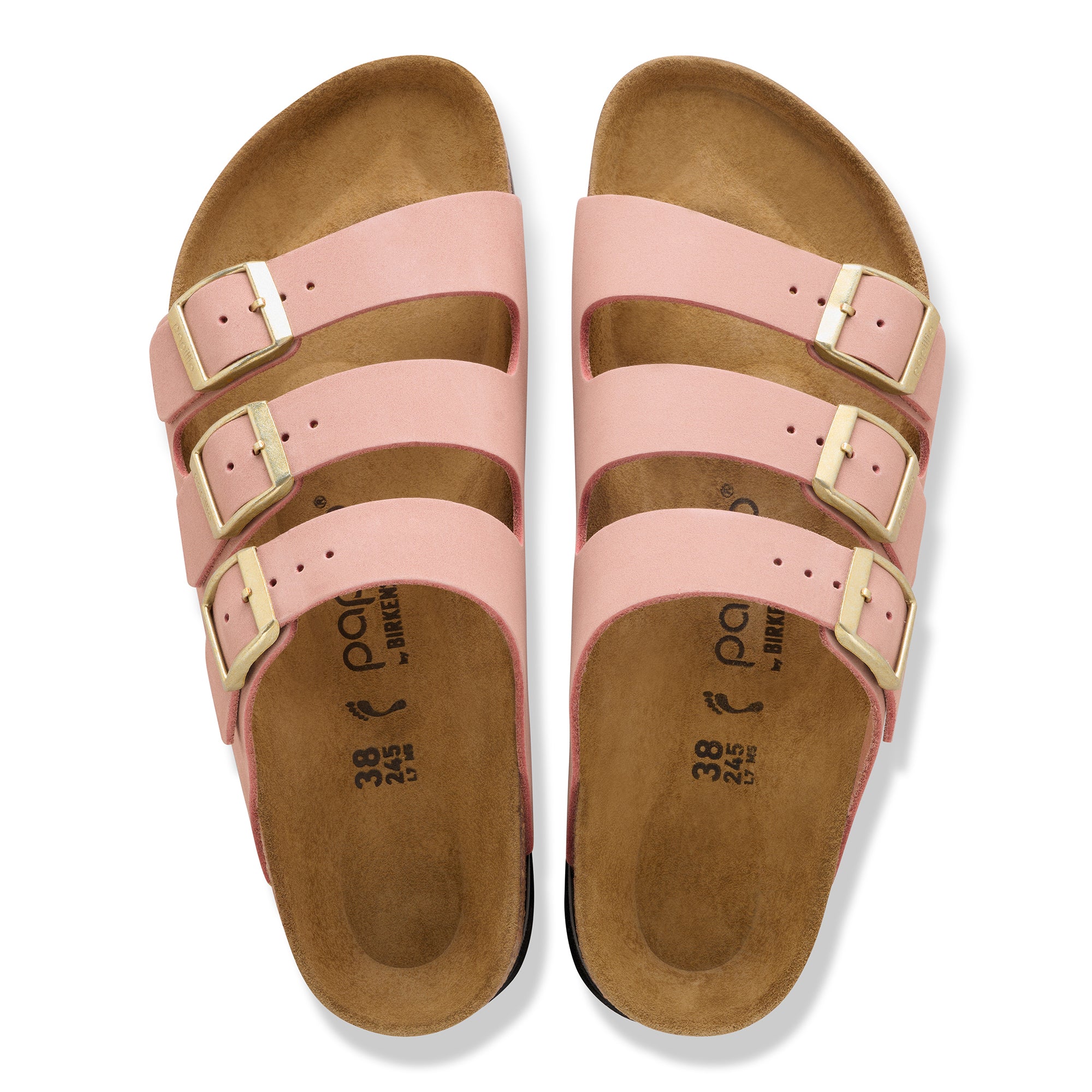 Pink Papillon  サンダル　　代理出品 papillio ヒール高めのくすみピンクのサンダル ビルケン・シュトック