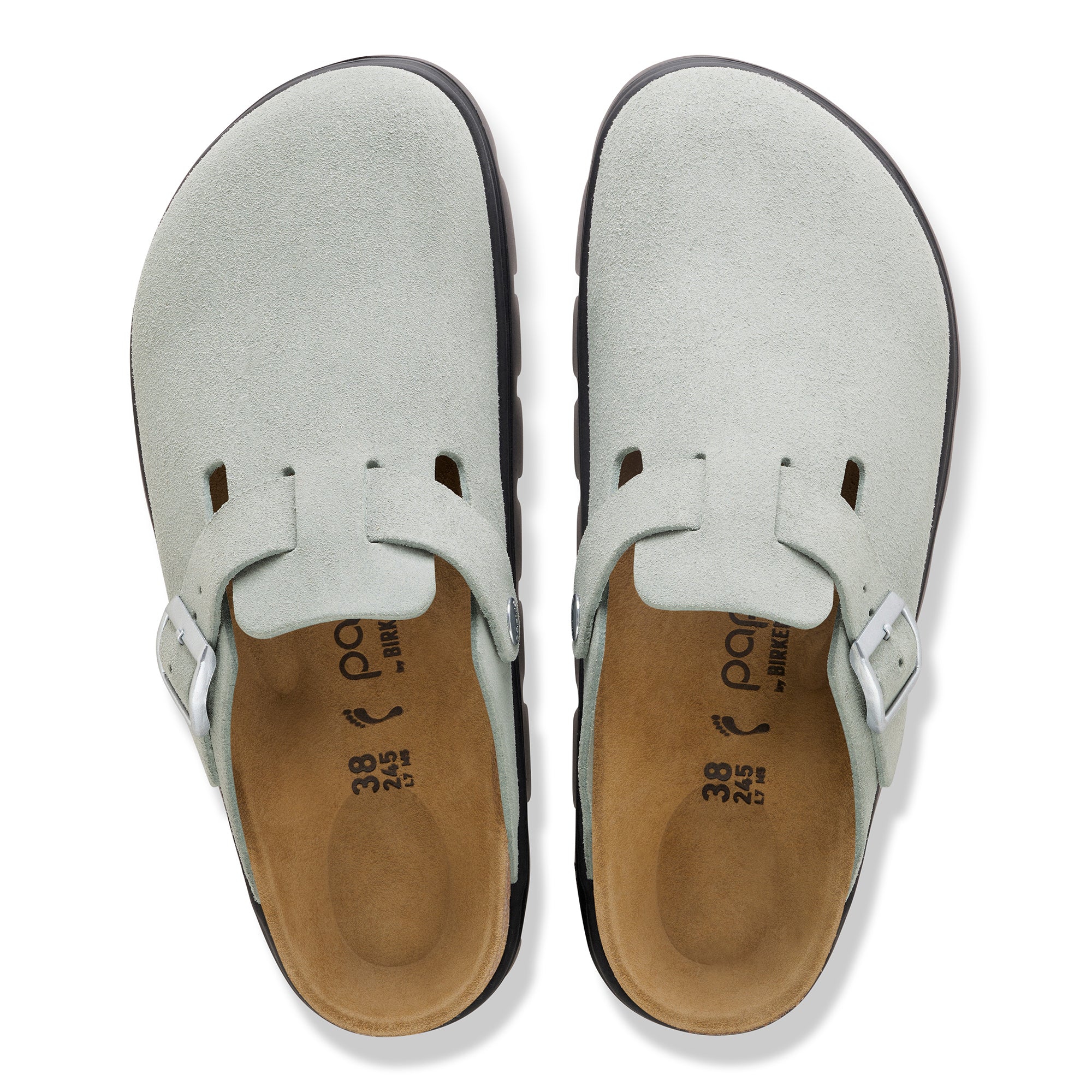 Papillio Boston Chunky pure sage suede by Birkenstock