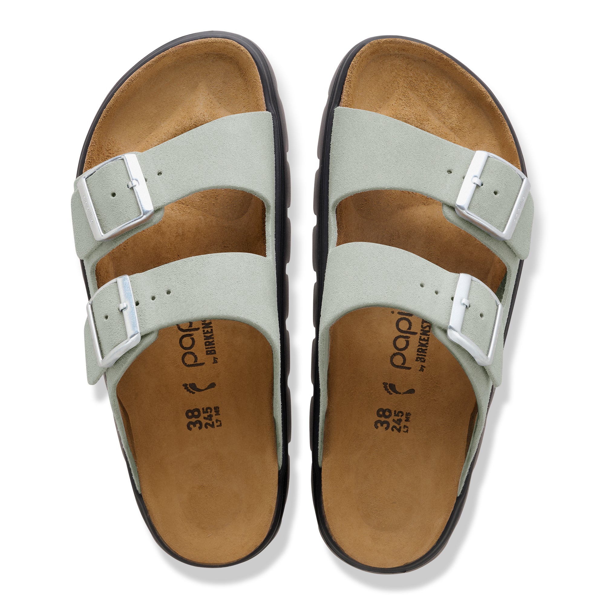 Papillio Arizona Chunky pure sage suede by Birkenstock