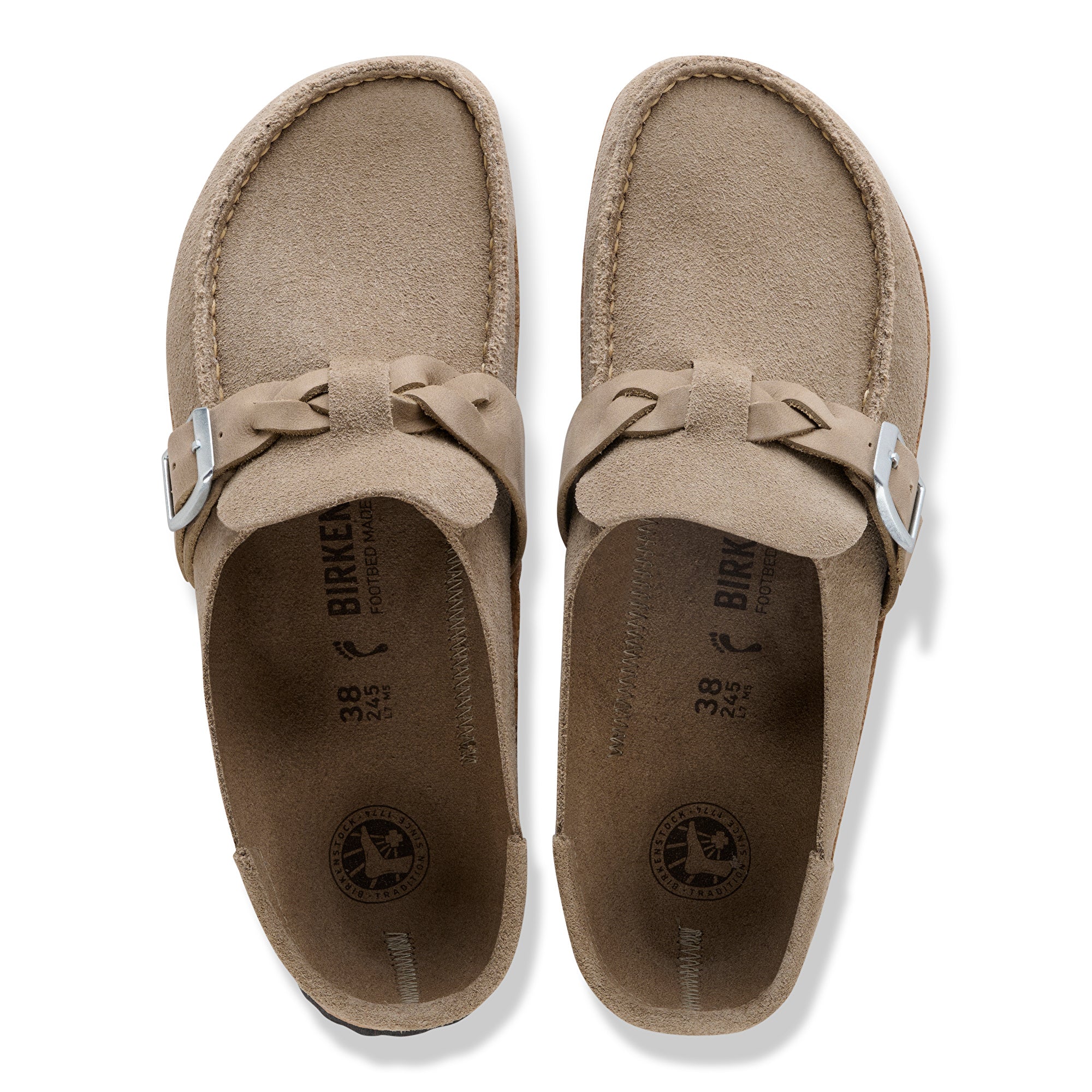 Birkenstock Buckley Braided taupe suede