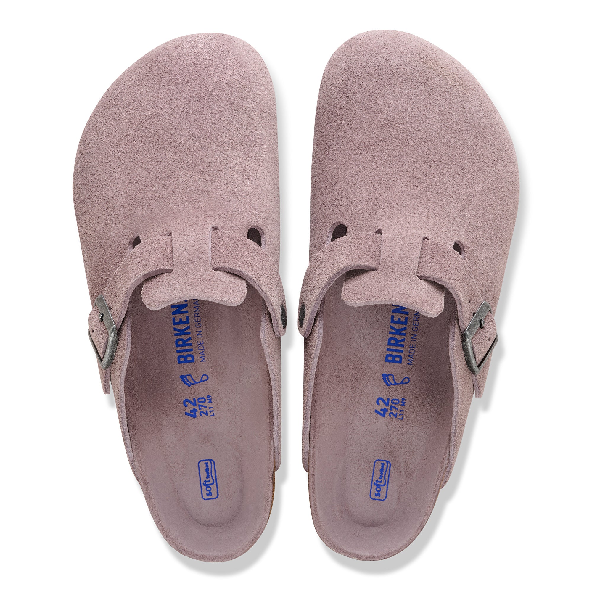 Birkenstock Boston Soft Footbed faded purple suede tonal