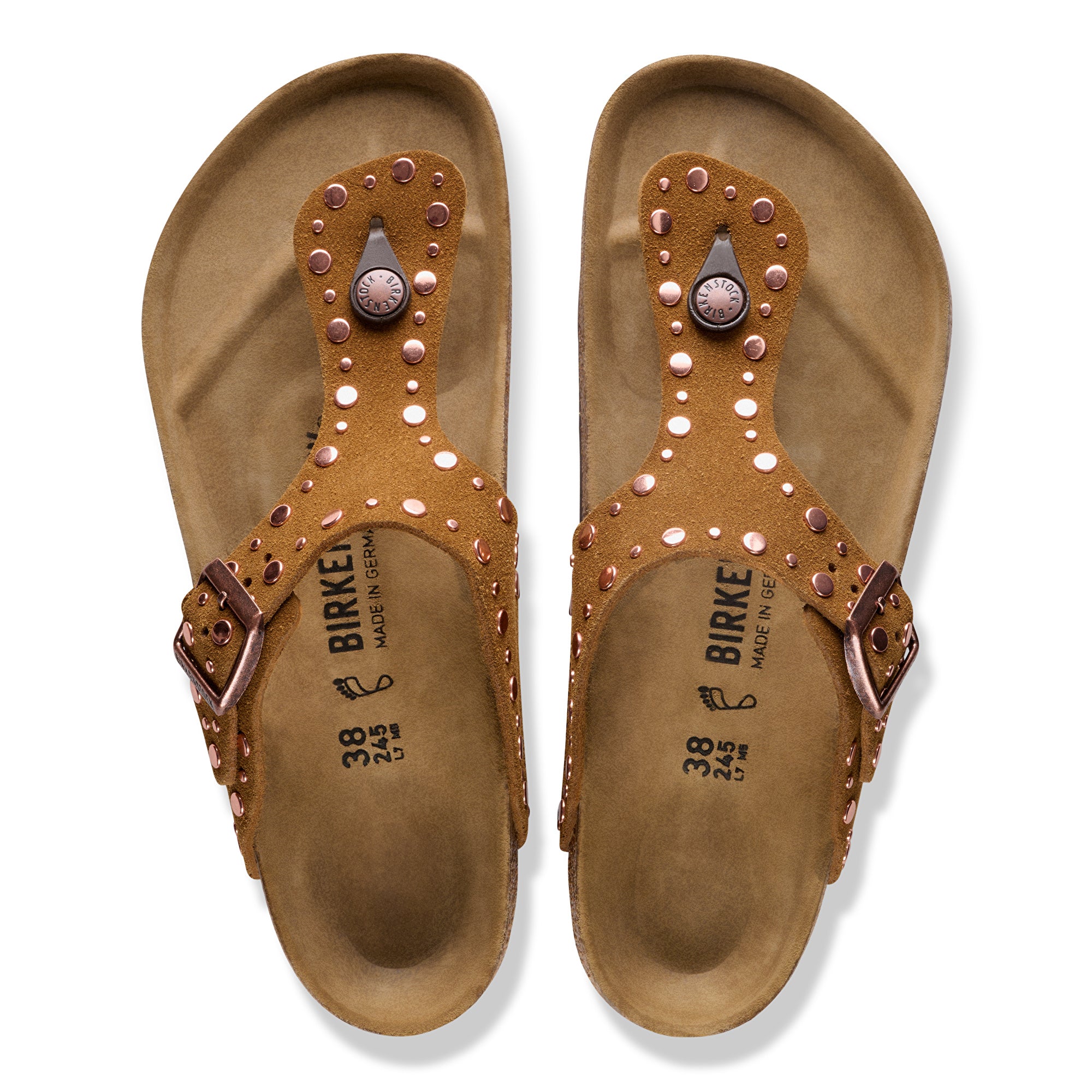 Birkenstock Gizeh Rivets mink suede