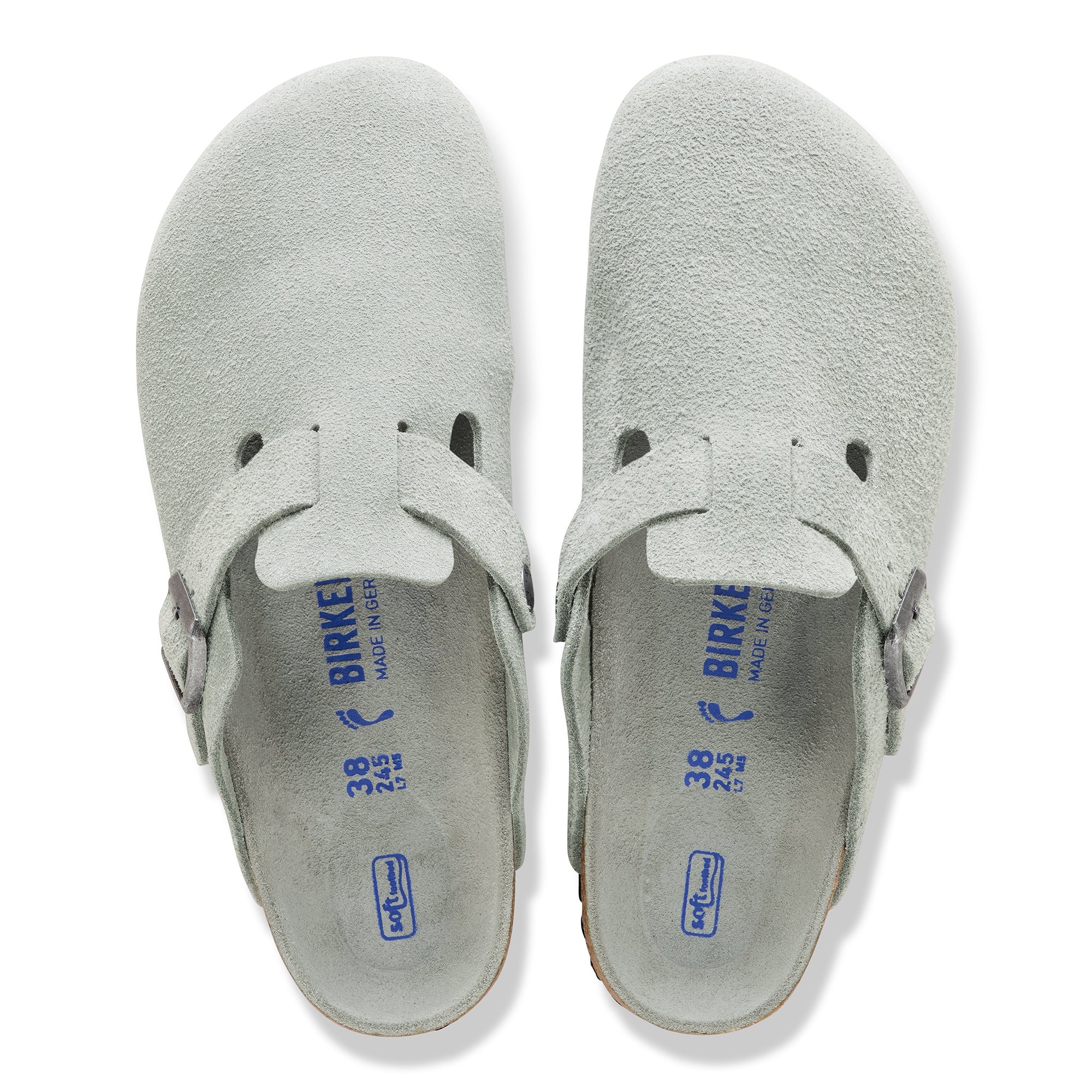 Birkenstock Boston Soft Footbed pure sage suede tonal
