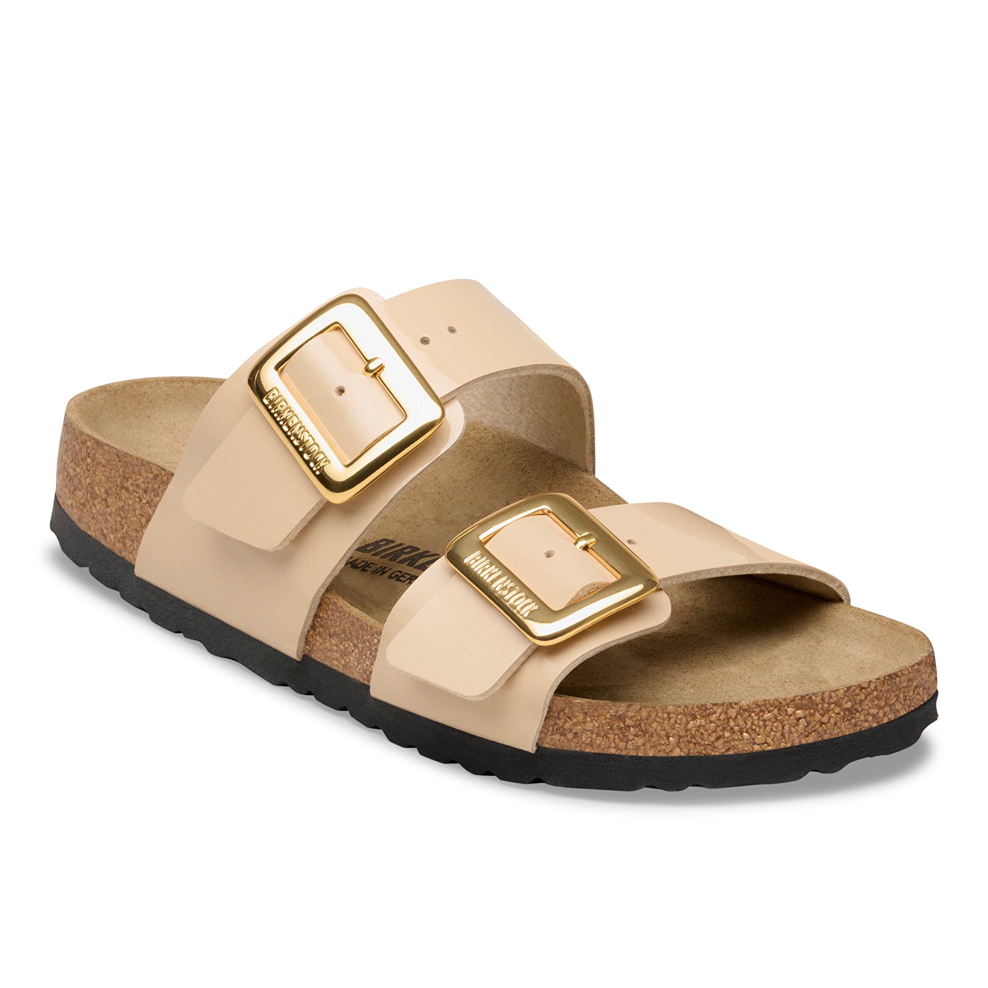 Birkenstock Sydney Luxe Buckle patent sand Birko-Flor