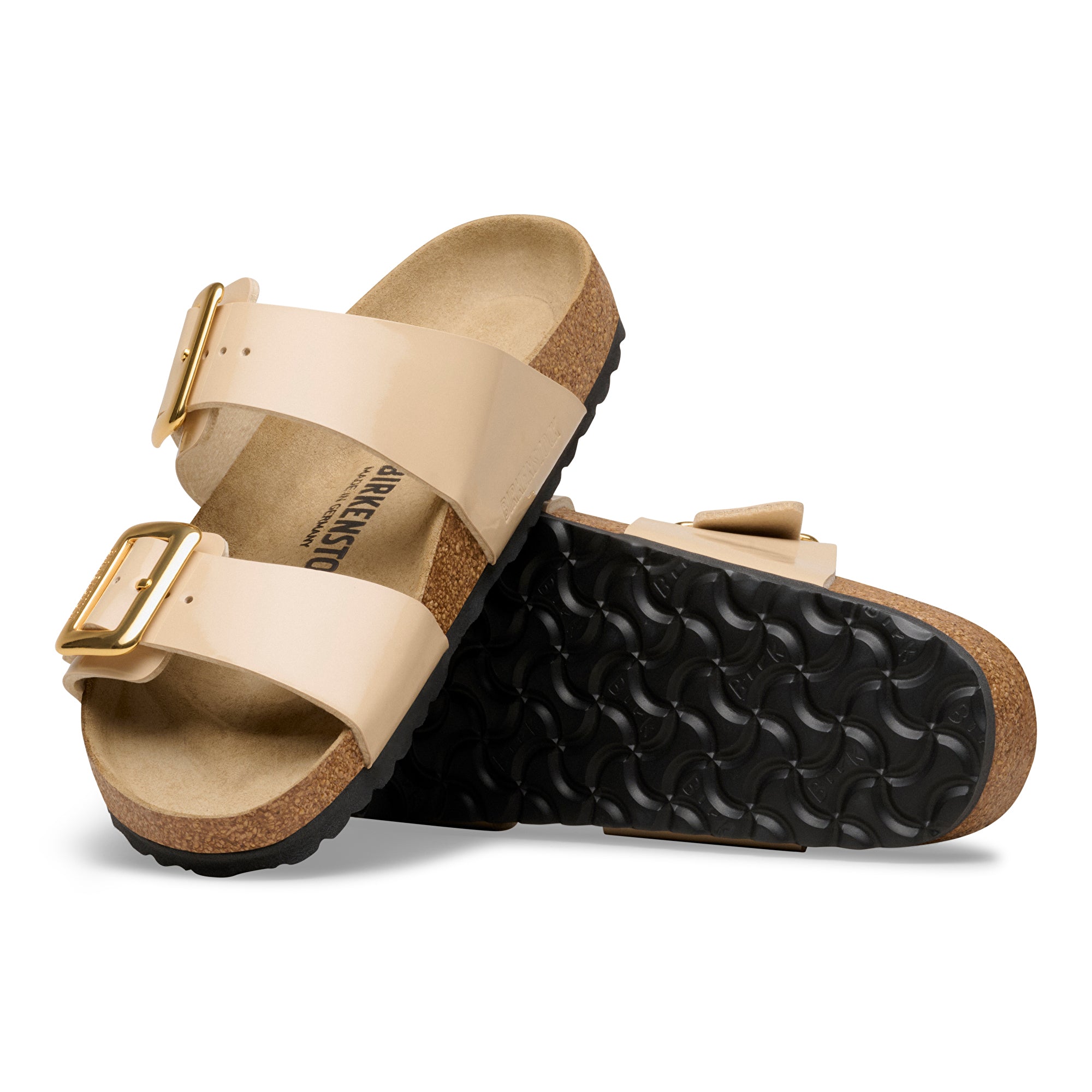 Birkenstock Sydney Luxe Buckle patent sand Birko-Flor