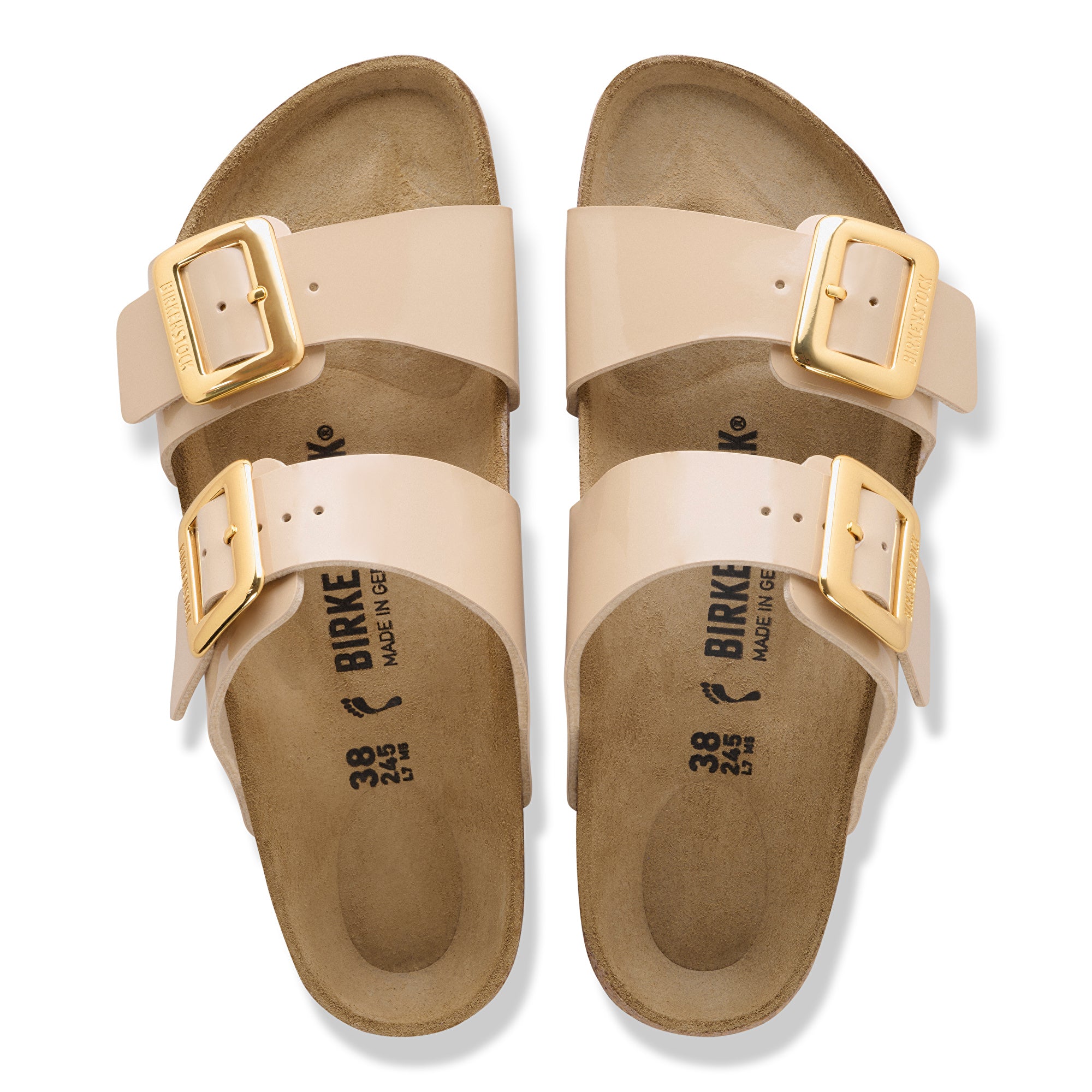 Birkenstock Sydney Luxe Buckle patent sand Birko-Flor