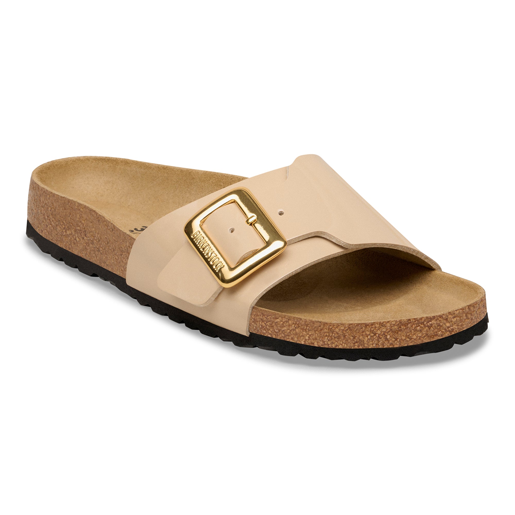 Birkenstock Catalina Luxe Buckle patent sand Birko-Flor