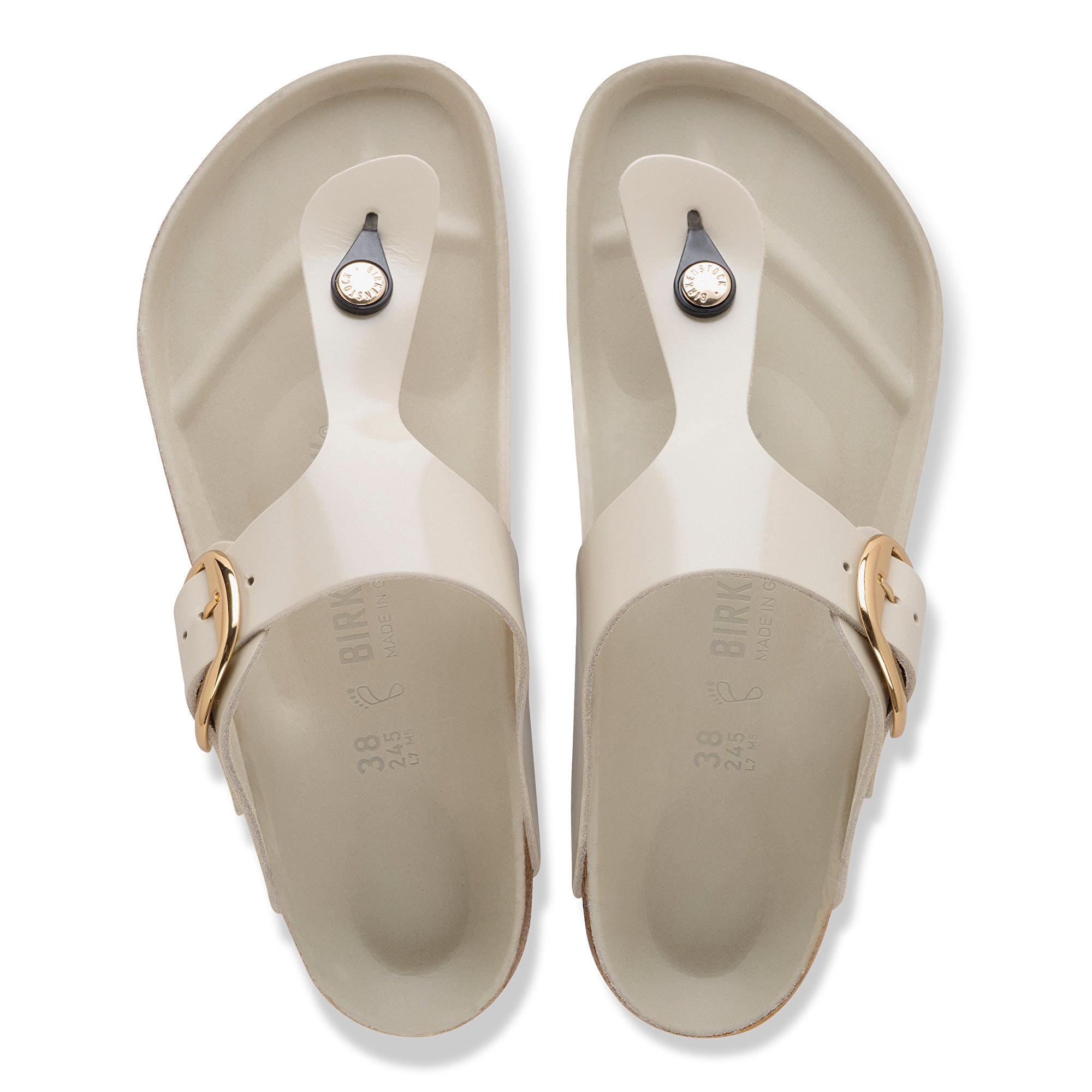 Birkenstock Gizeh Big Buckle oyster high shine leather