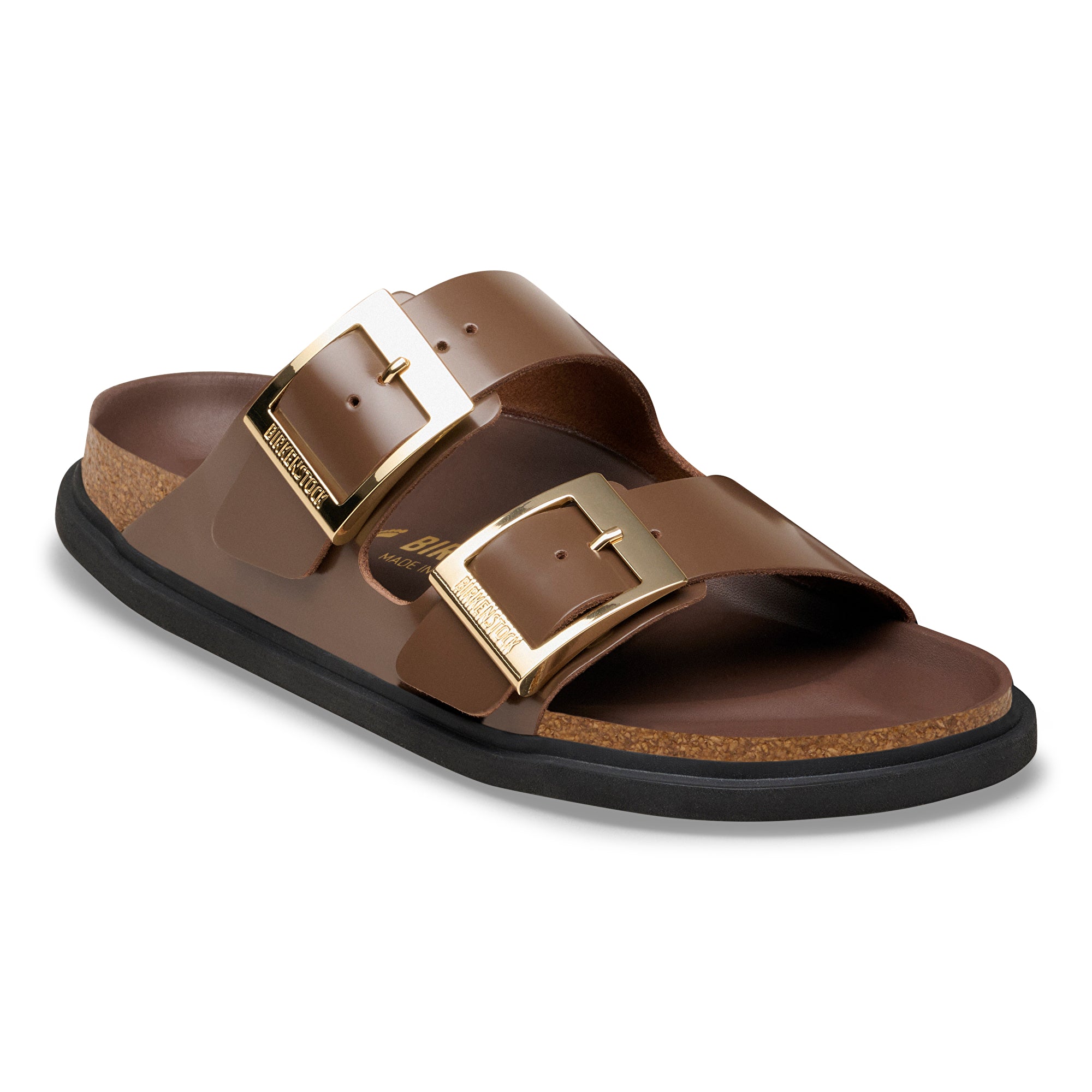 Birkenstock Arizona Droplet Buckle high shine carafe leather