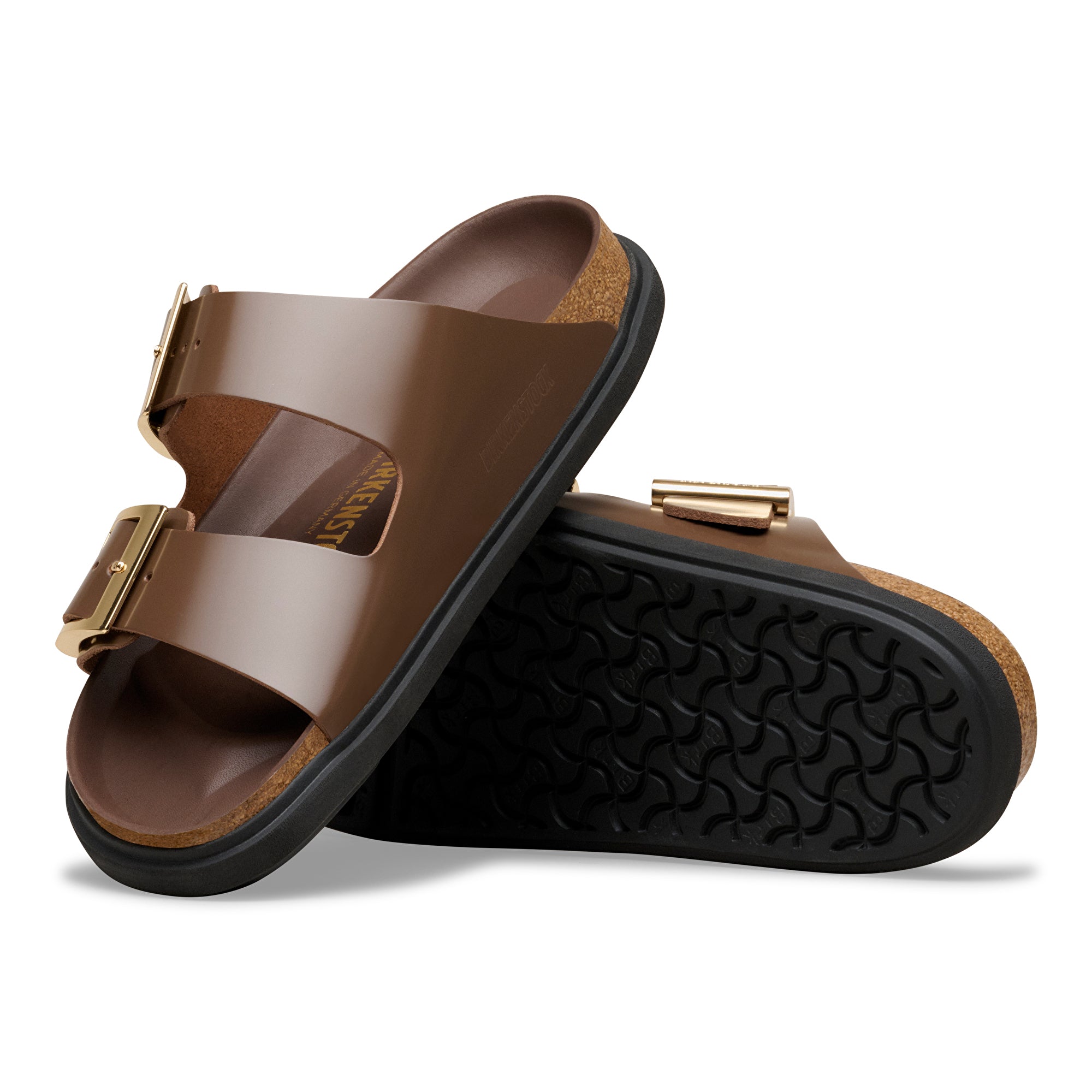 Birkenstock Arizona Droplet Buckle high shine carafe leather