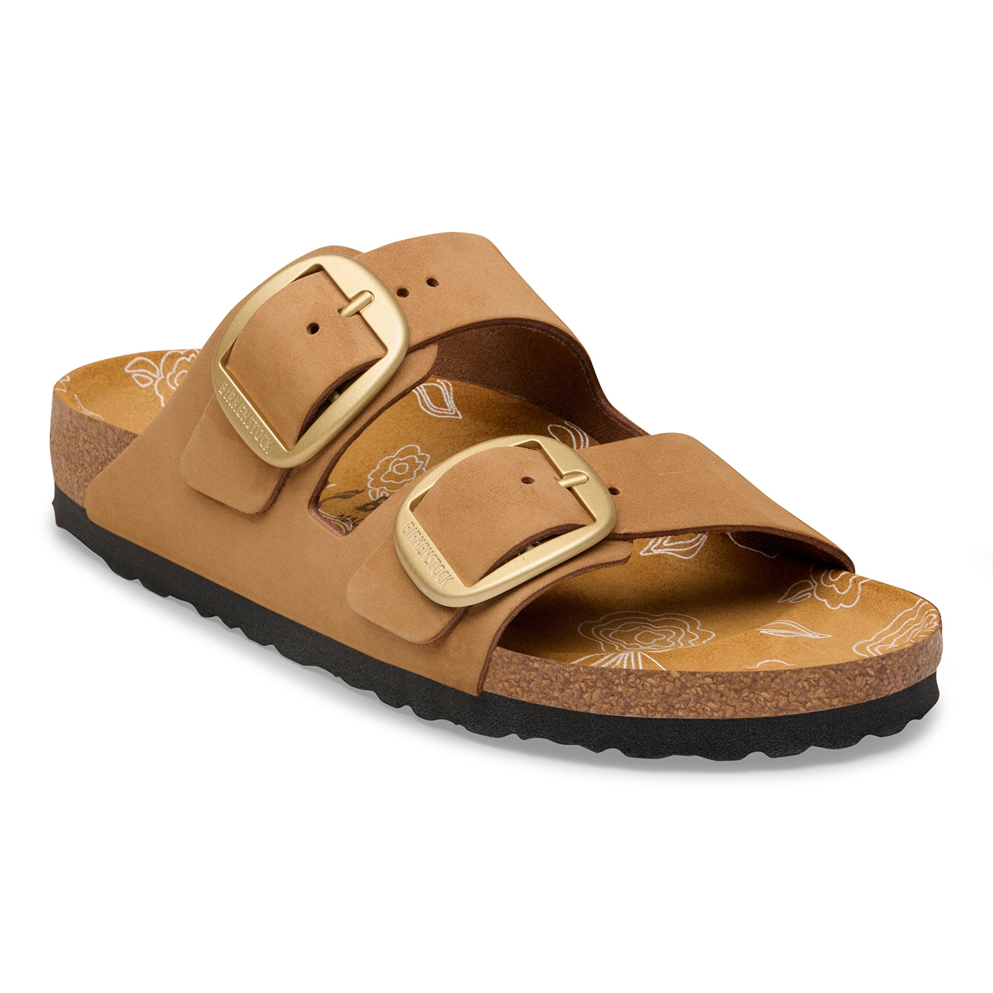 Birkenstock Arizona Big Buckle flower print footbed mink nubuck