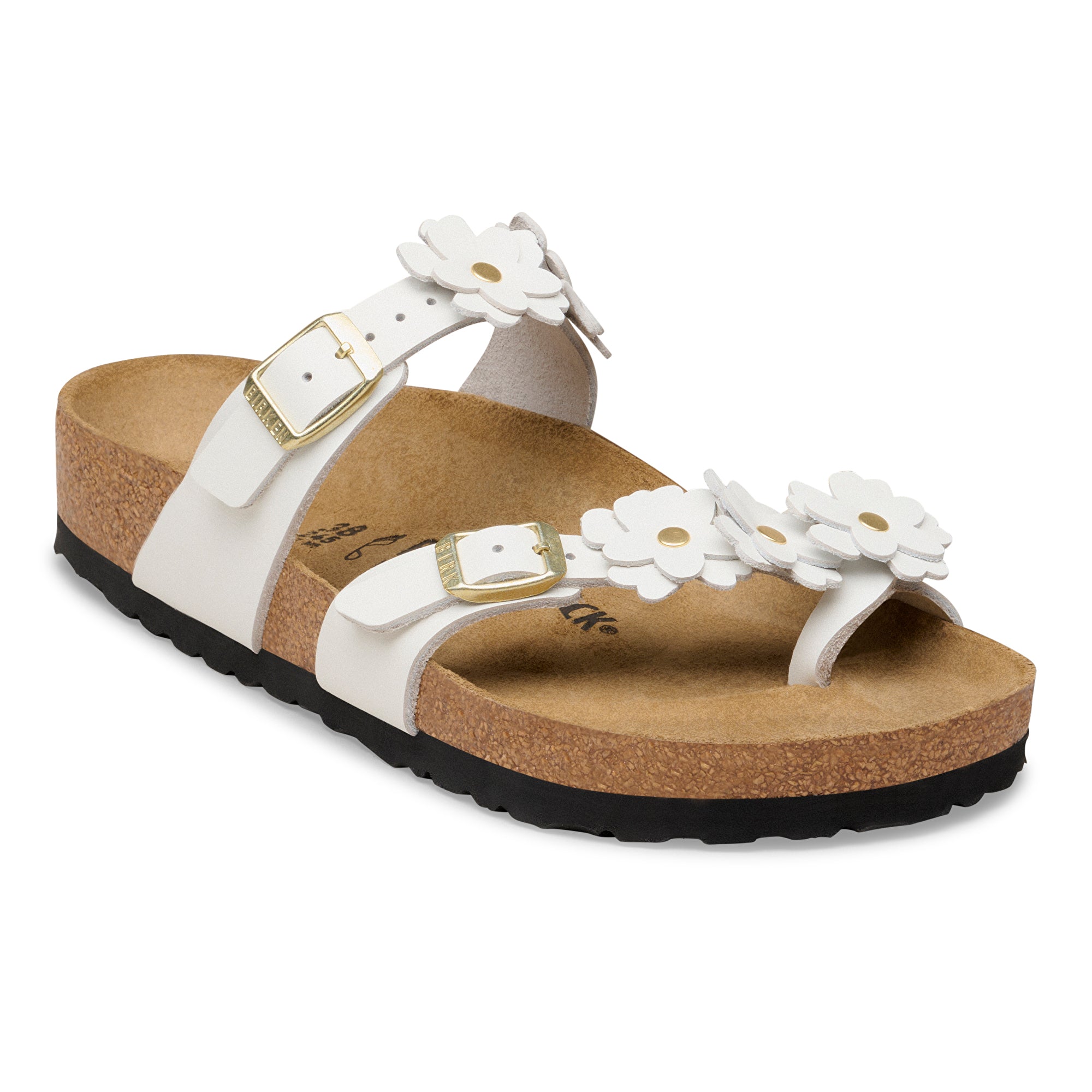 Birkenstock Mayari Flowers white leather