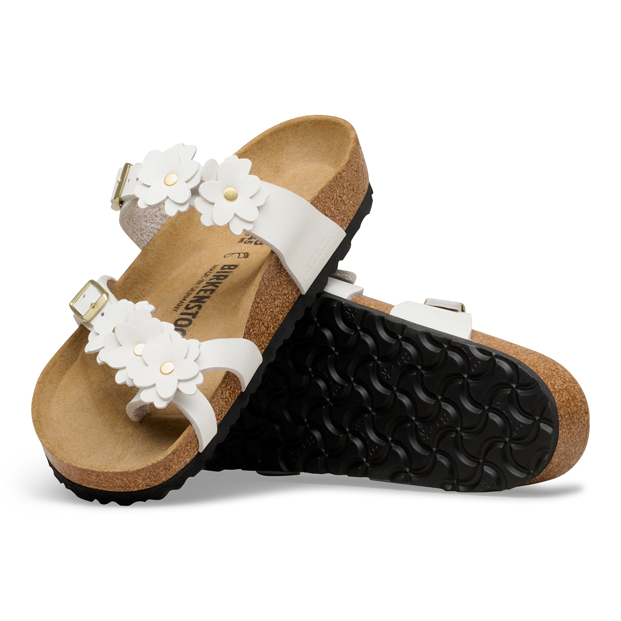Birkenstock Mayari Flowers white leather