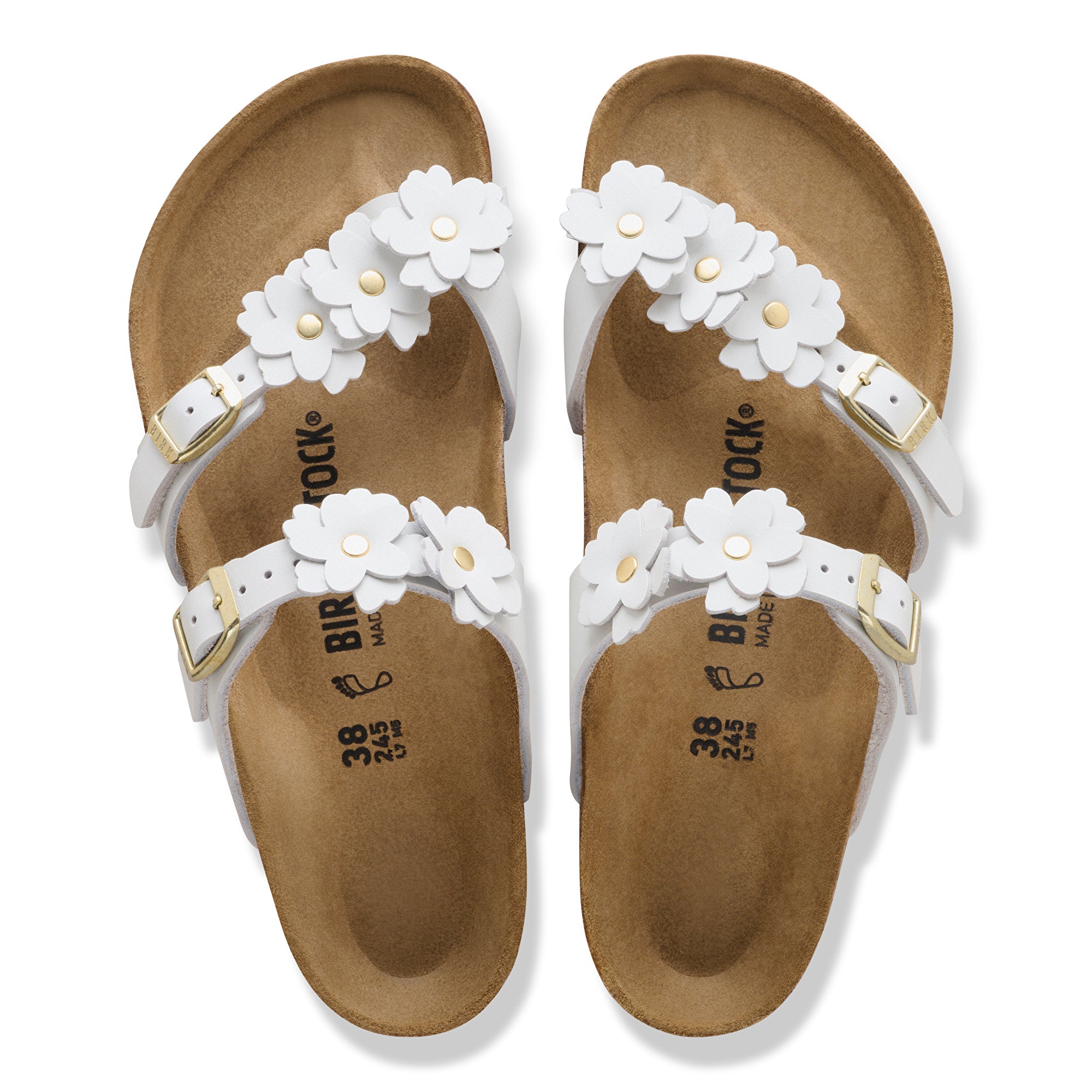 Birkenstock Mayari Flowers white leather