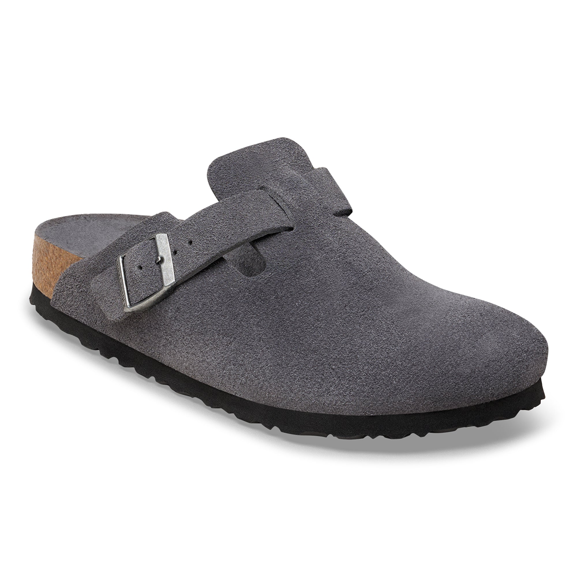 Birkenstock Boston Soft Footbed charcoal suede tonal