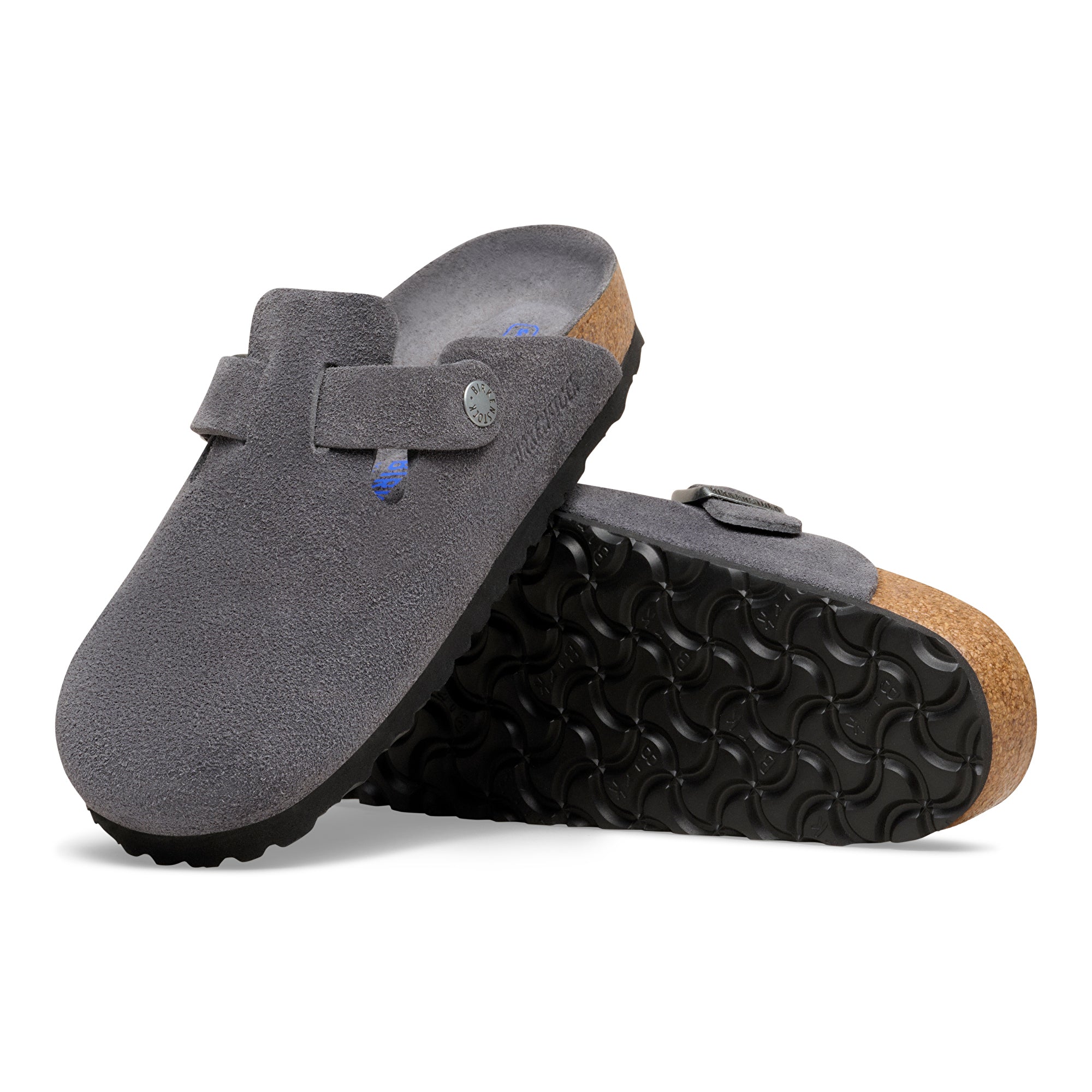 Birkenstock Boston Soft Footbed charcoal suede tonal