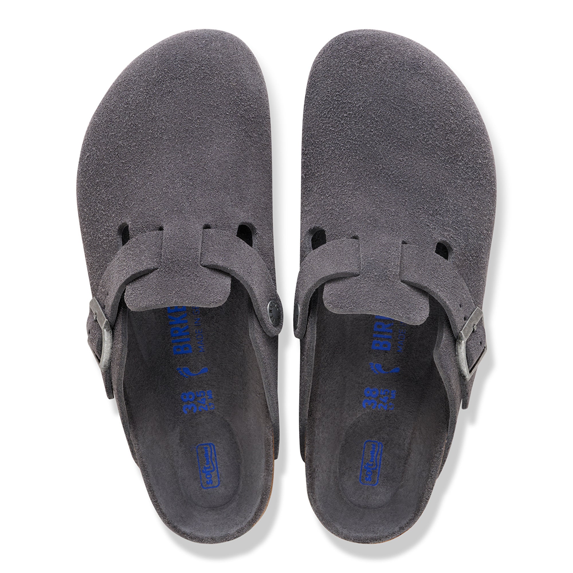 Birkenstock Boston Soft Footbed charcoal suede tonal