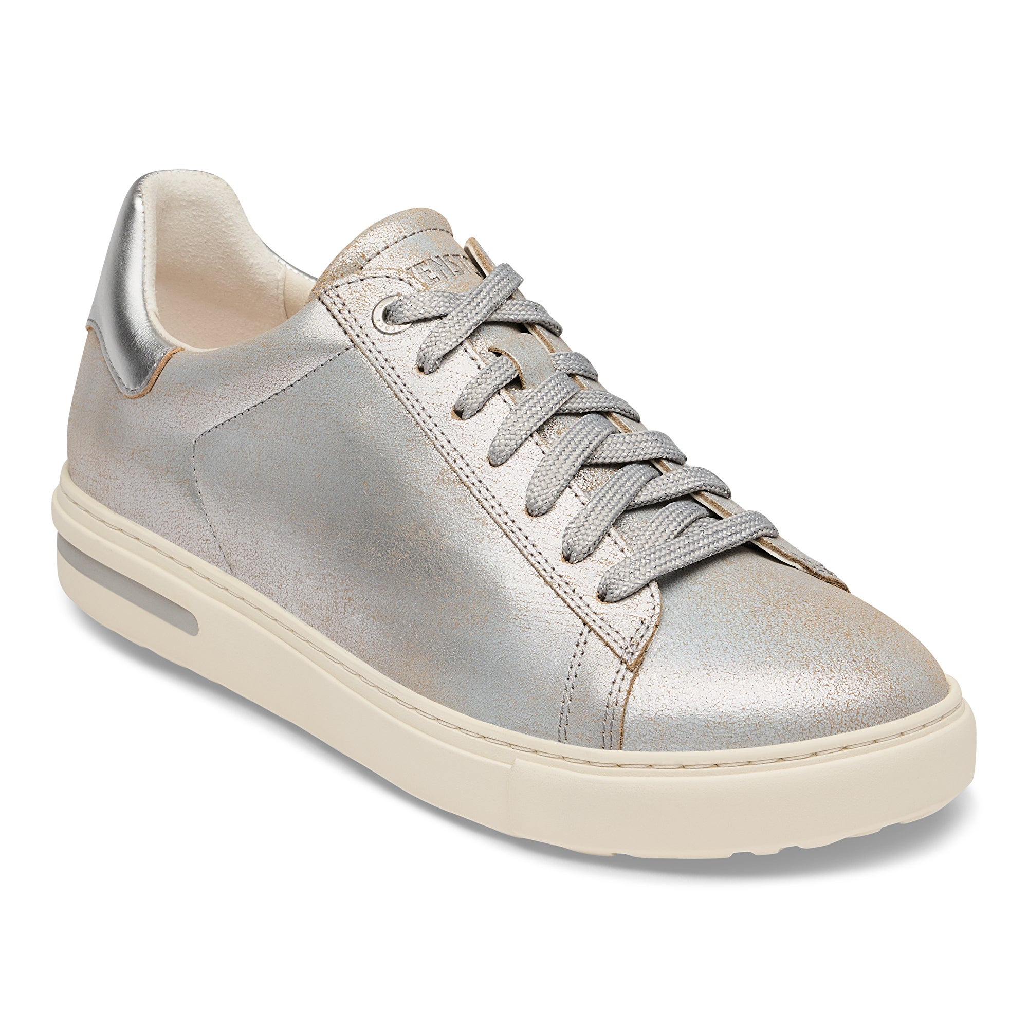 Birkenstock Bend Low washed metallic silver leather