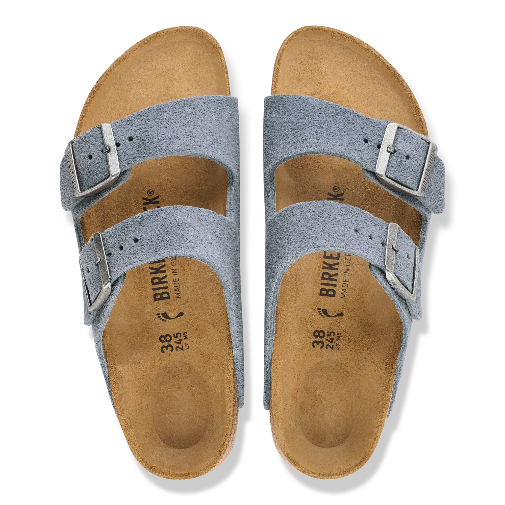 Birkenstock Arizona stone blue suede