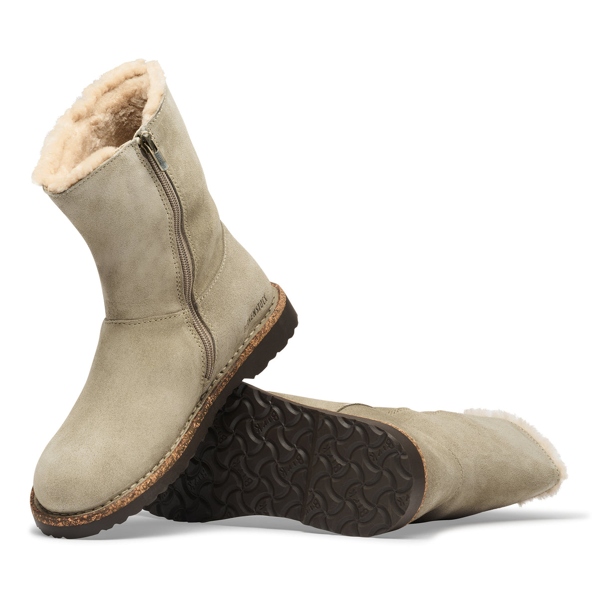 Birkenstock Uppsala Zip Shearling taupe suede/sandcastle shearling
