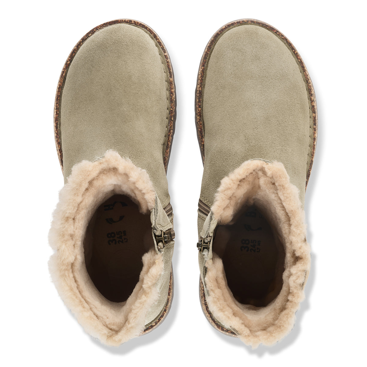 Birkenstock Uppsala Zip Shearling taupe suede/sandcastle shearling