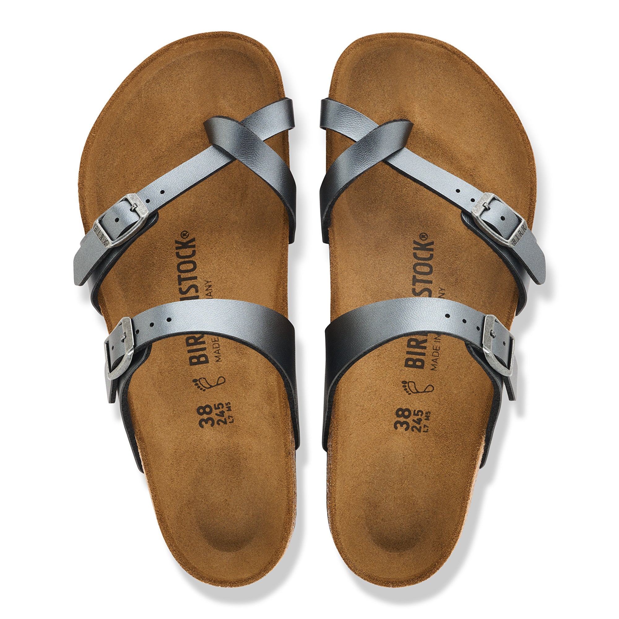 Birkenstock Mayari metallic black Birko-Flor